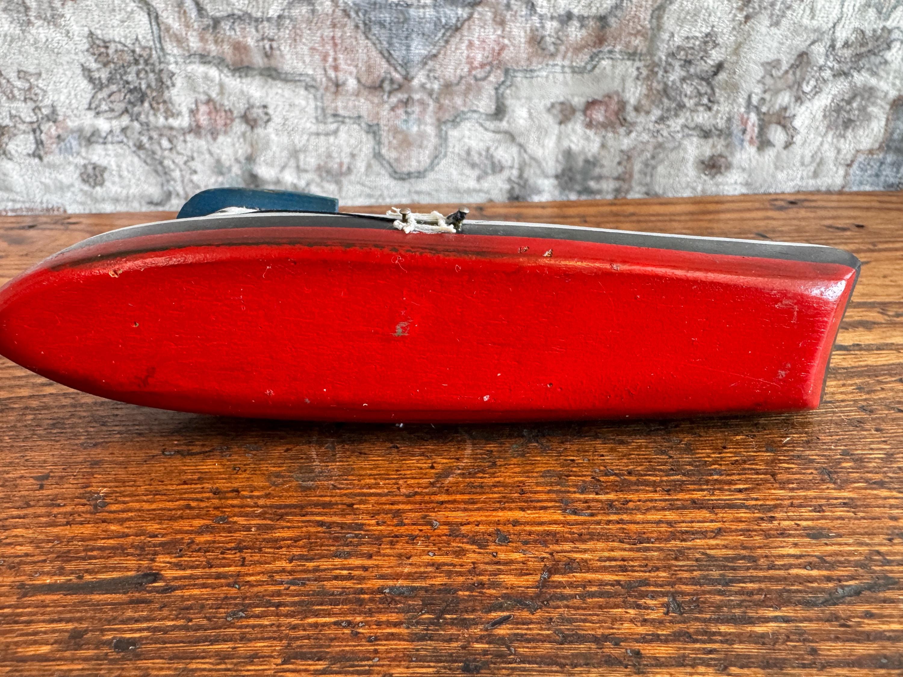 Handcrafted Wooden Model Fishing Boat - 7 Inch Nautical Decor