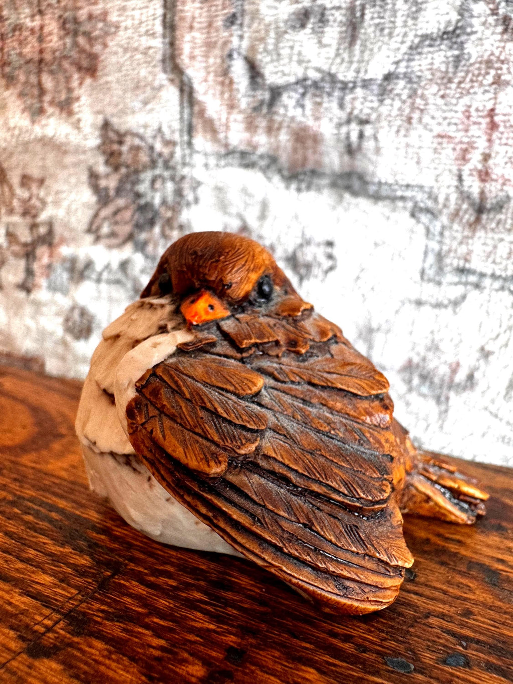 Hand-Painted Ceramic European Robin Figurine by D. Capozzio | Artefice Ottanta 1981