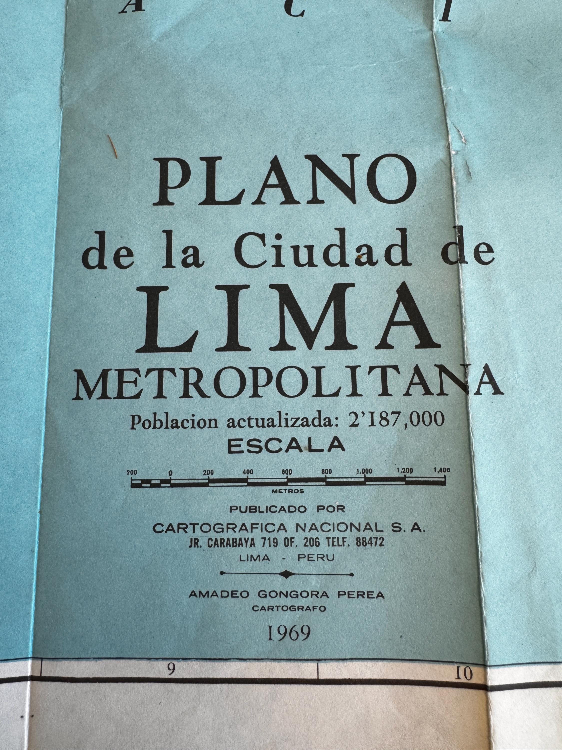Ciudad de Lima Metropolitana Vintage City Map