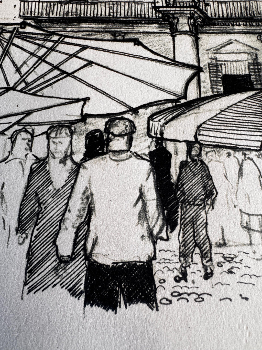 Piazza del Cibo, Verona | 1959 Pen and Ink Drawing