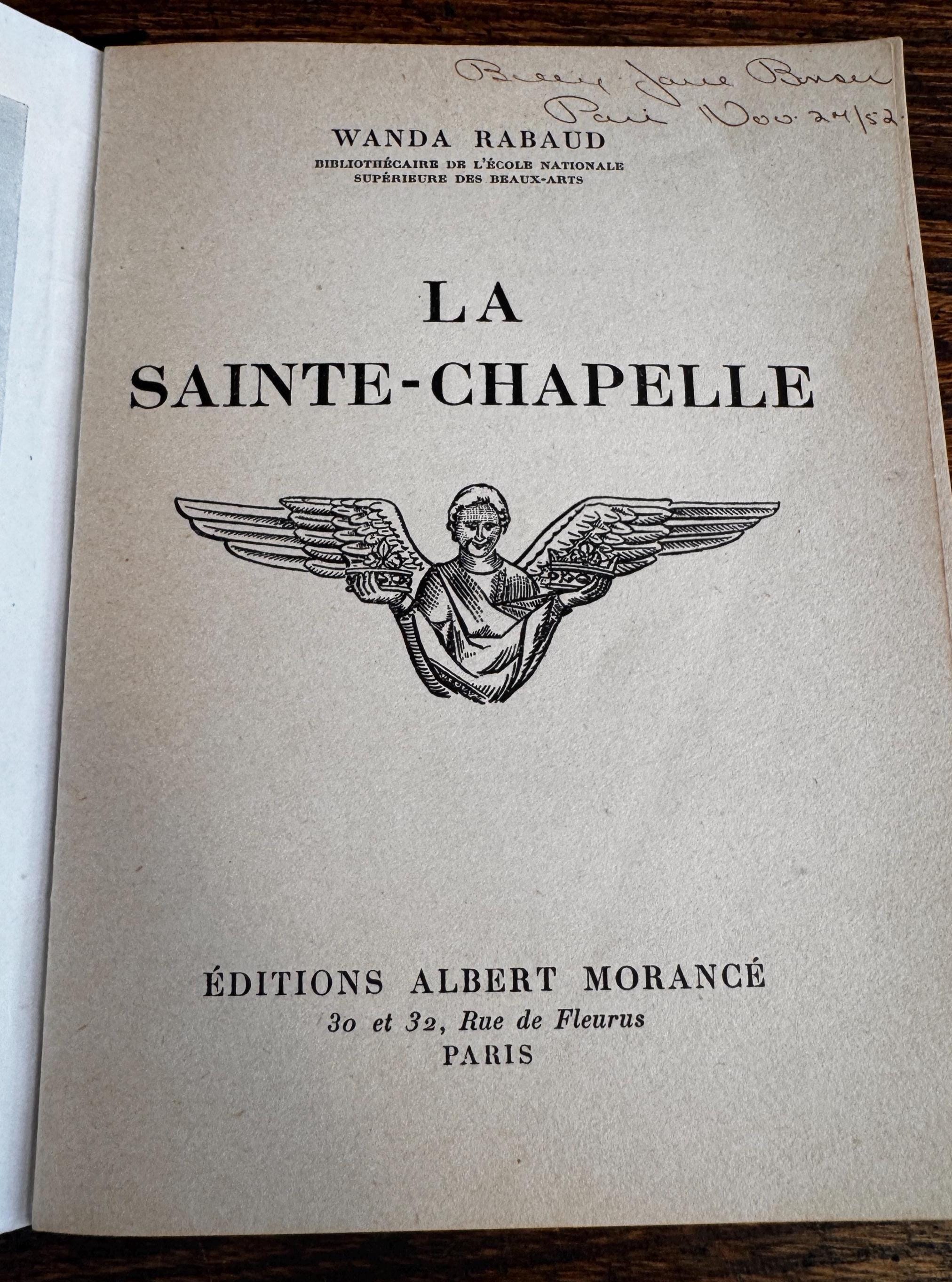 Ls Sainte-Chapple by Wanda Rabaud | Éditions Albert Morancé French Book