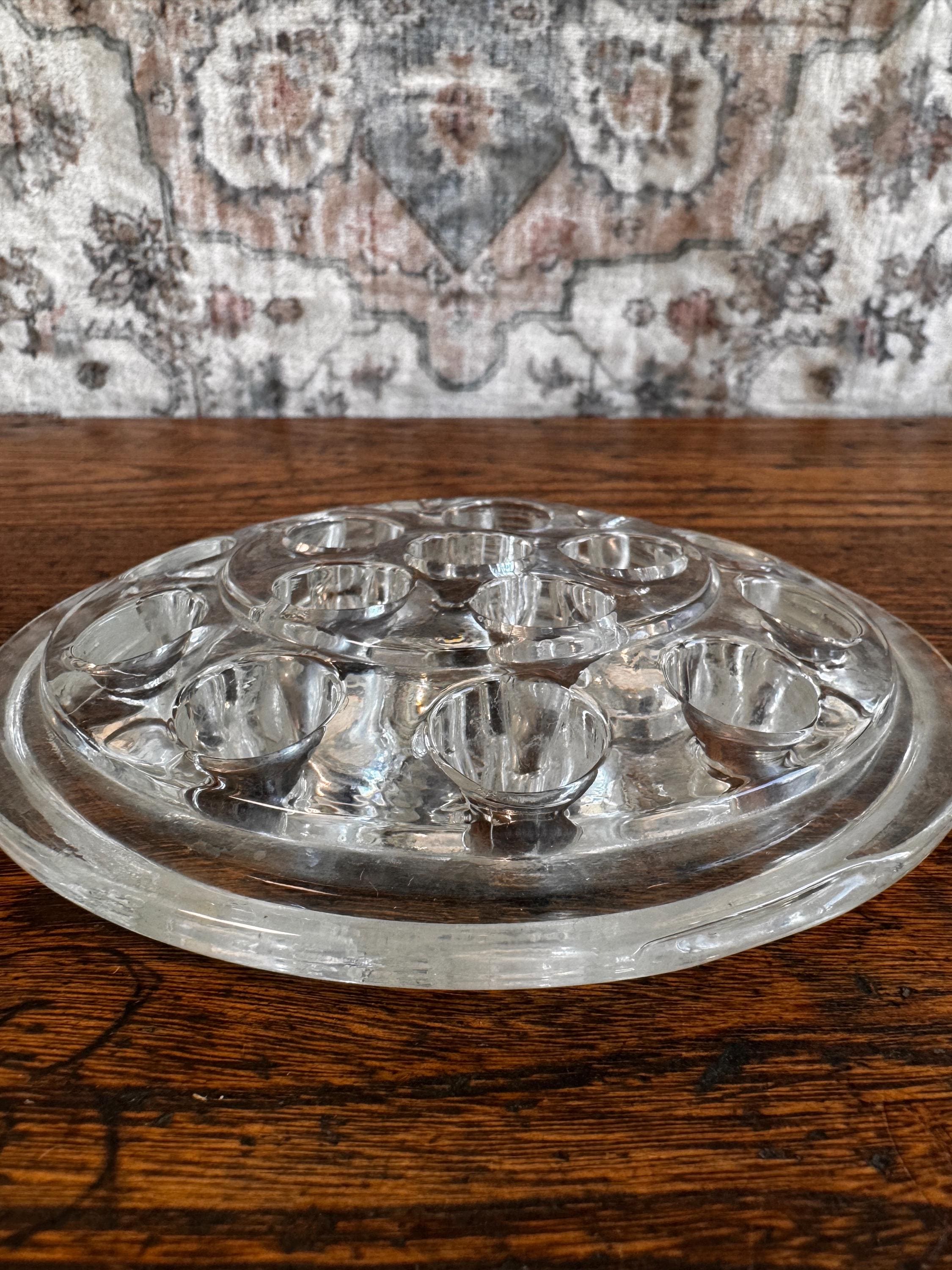 Clear Glass Vintage Flower Frog 5.25 Inch