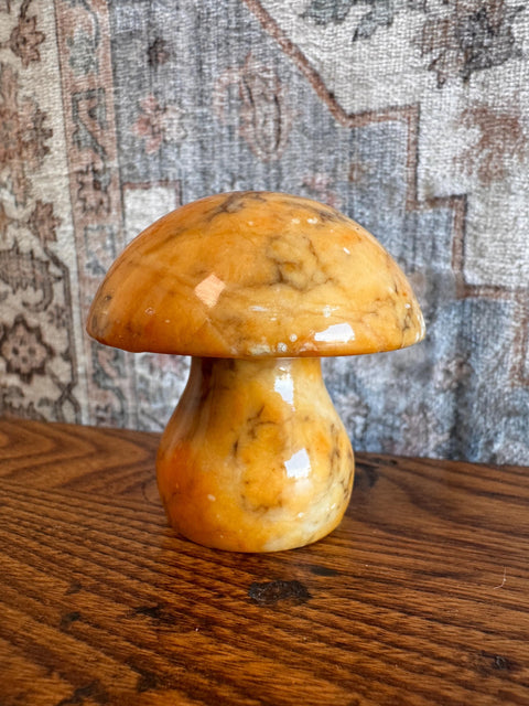 Marbled Stone Mushroom Figurine