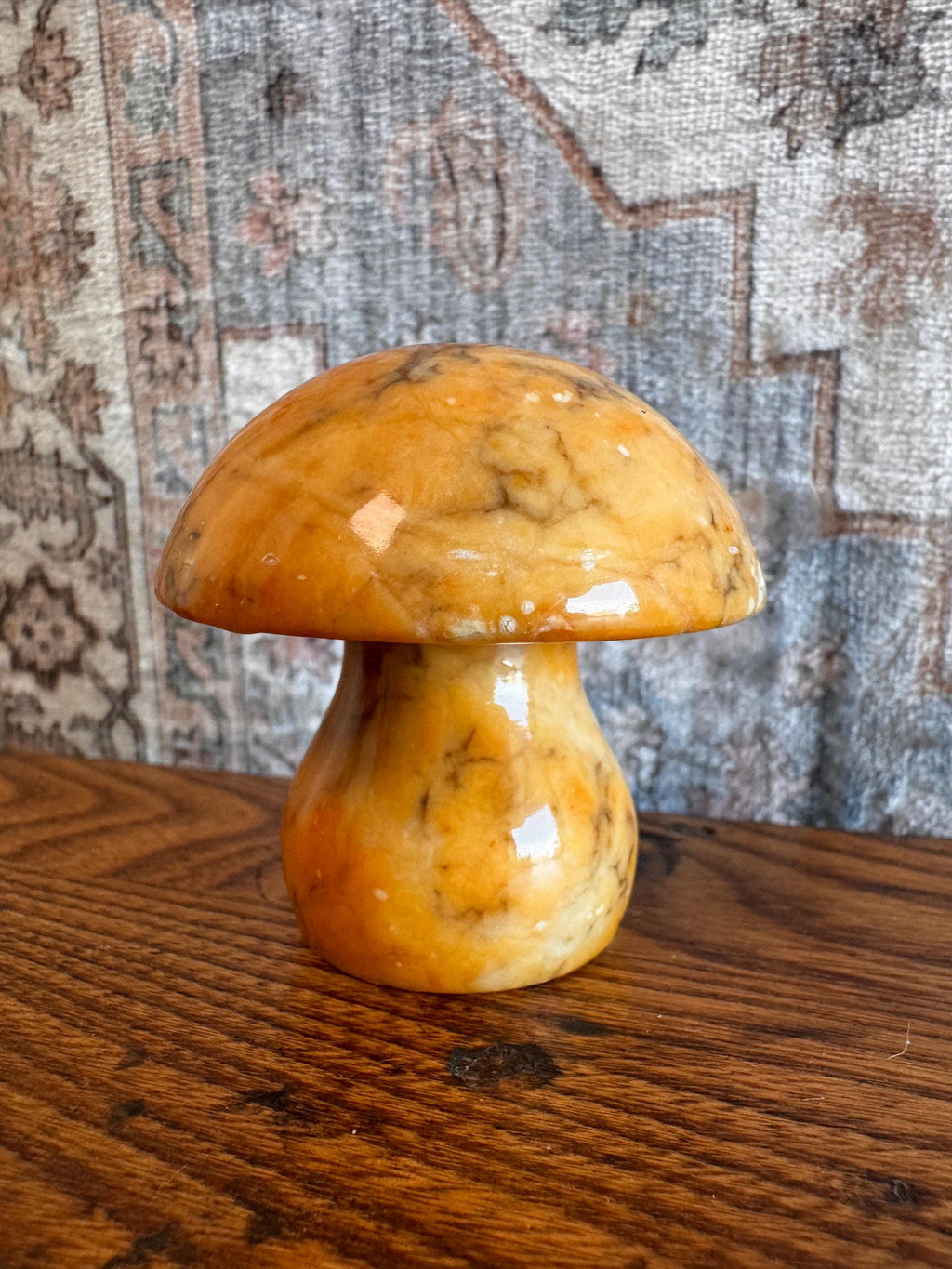 Marbled Stone Mushroom Figurine