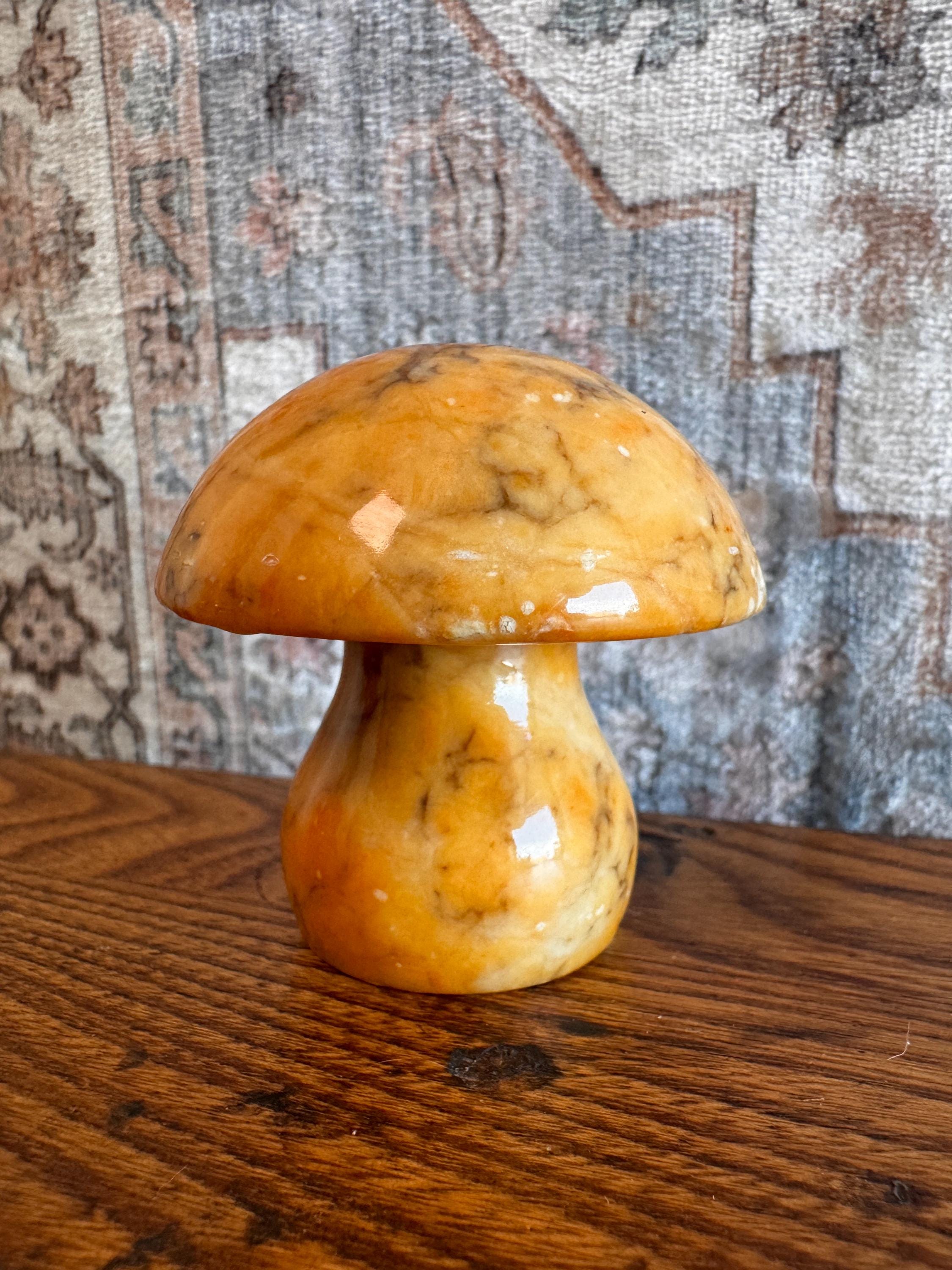 Marbled Stone Mushroom Figurine