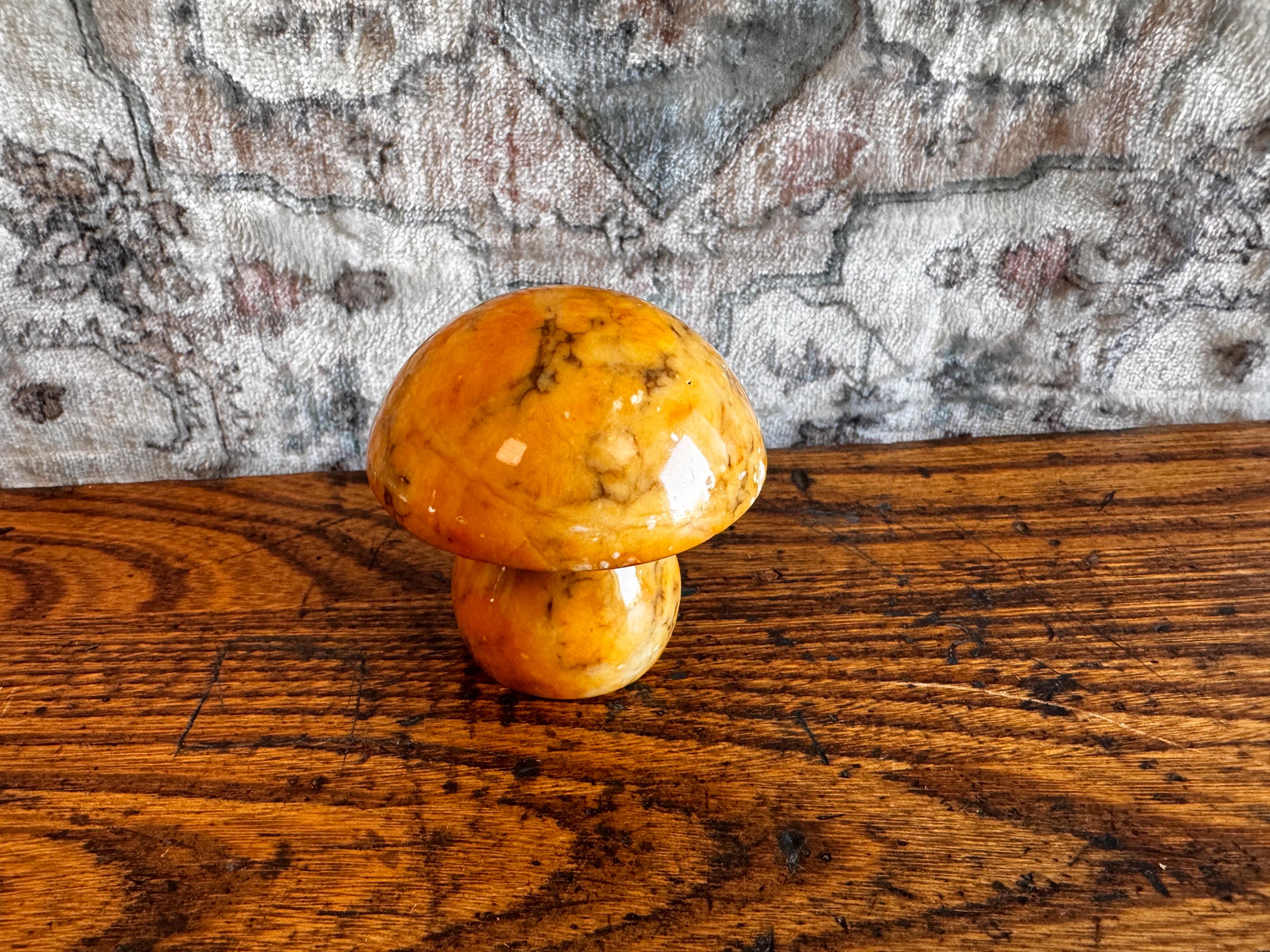 Marbled Stone Mushroom Figurine