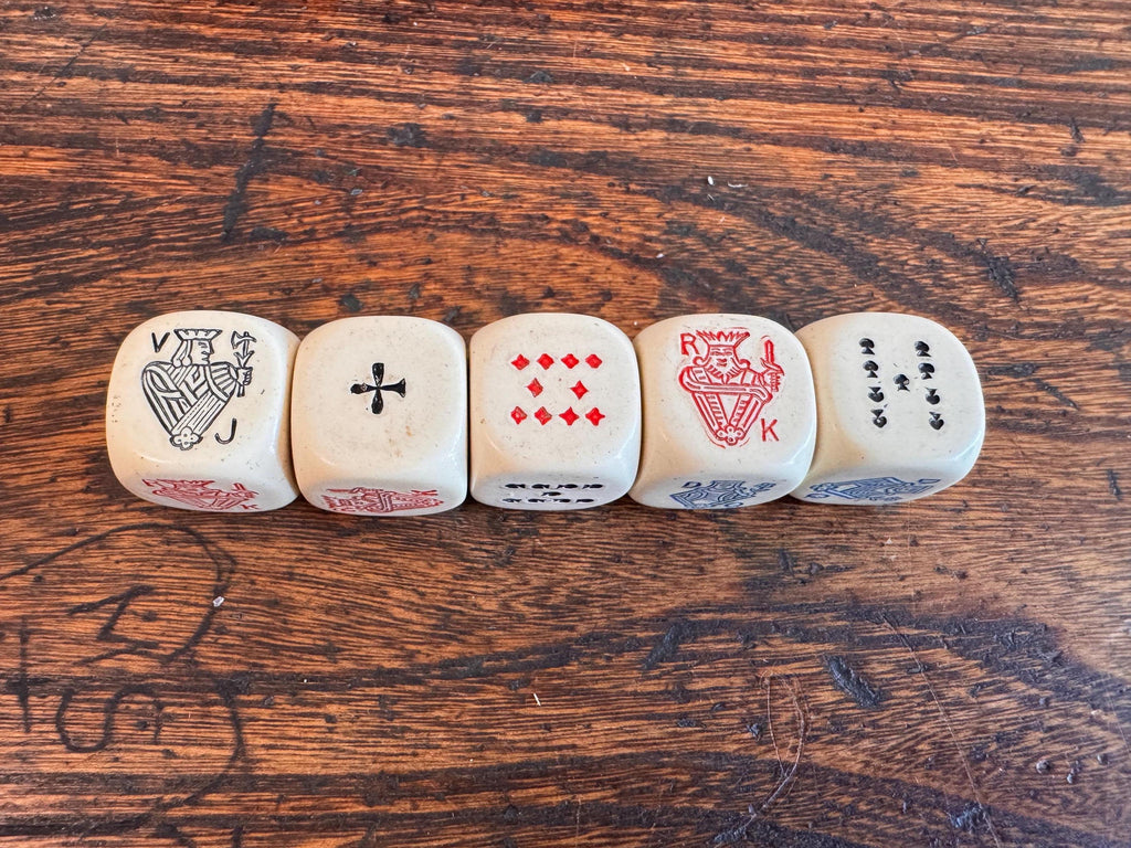 Jeu de Poker D'As Vintage Dice Game with Original Instructions