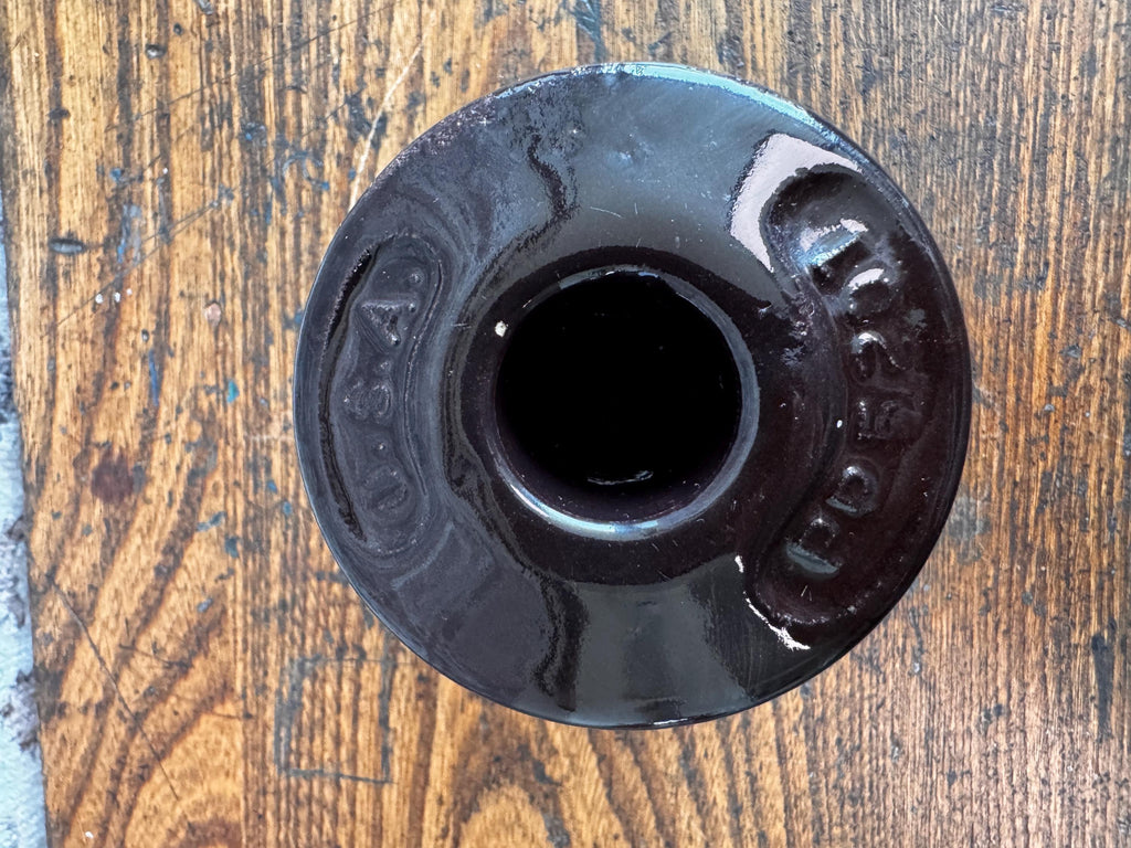 Vintage Brown Ceramic Electrical Insulator PP5201 USA