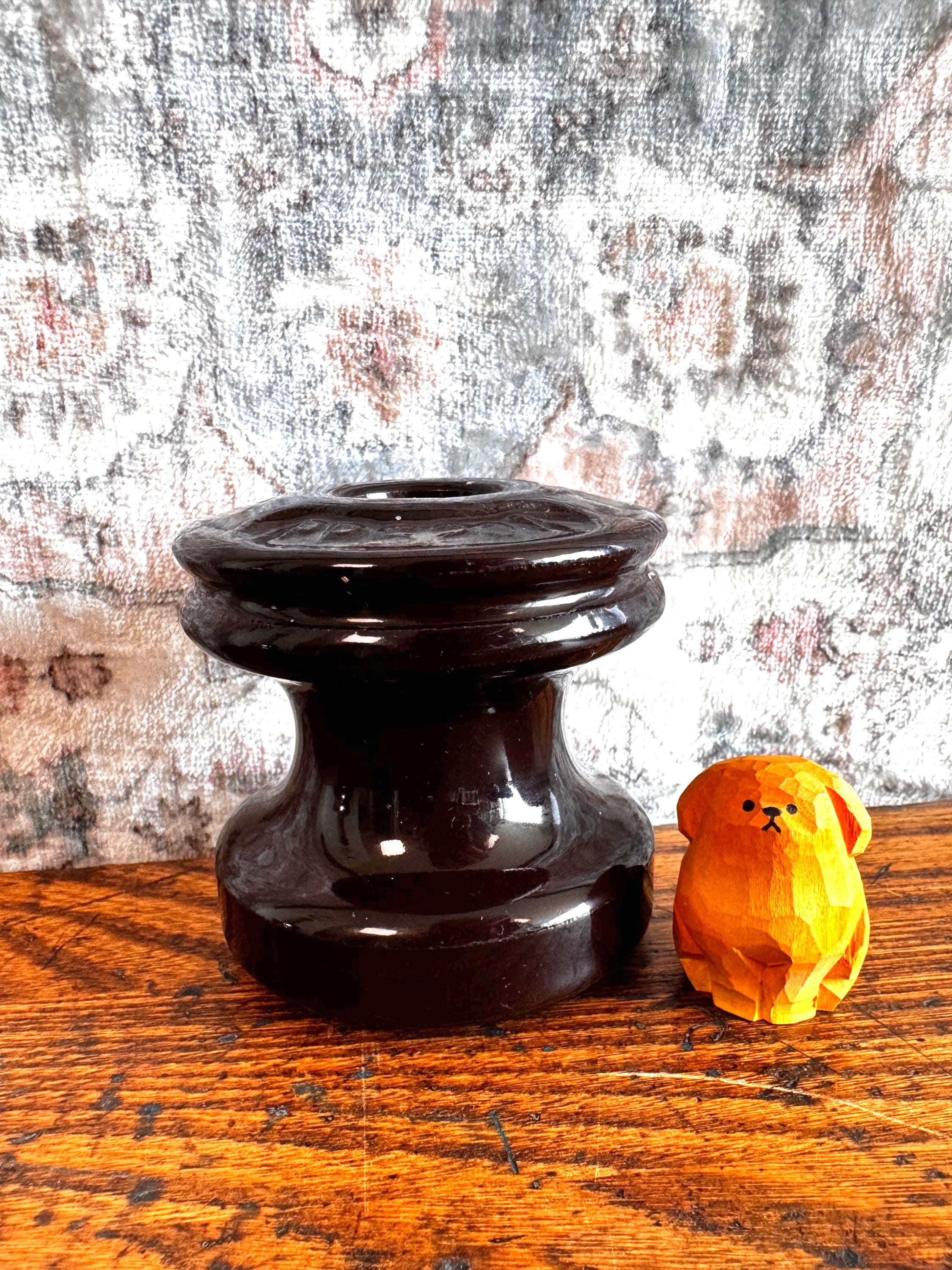 Vintage Brown Ceramic Electrical Insulator PP5201 USA