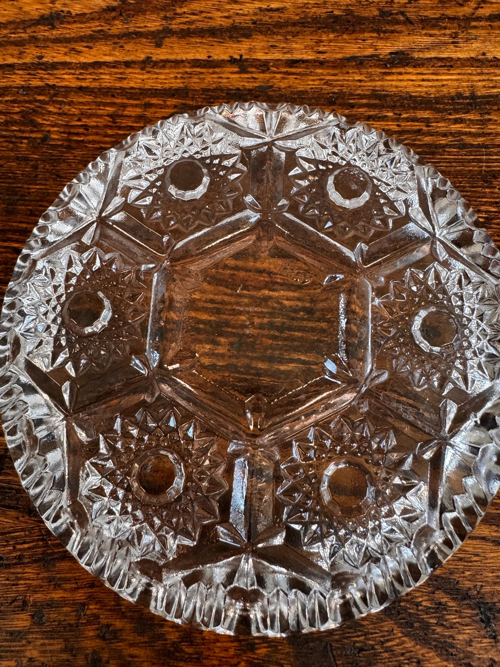 Set of Three Vintage Pressed Glass Coasters from Italy