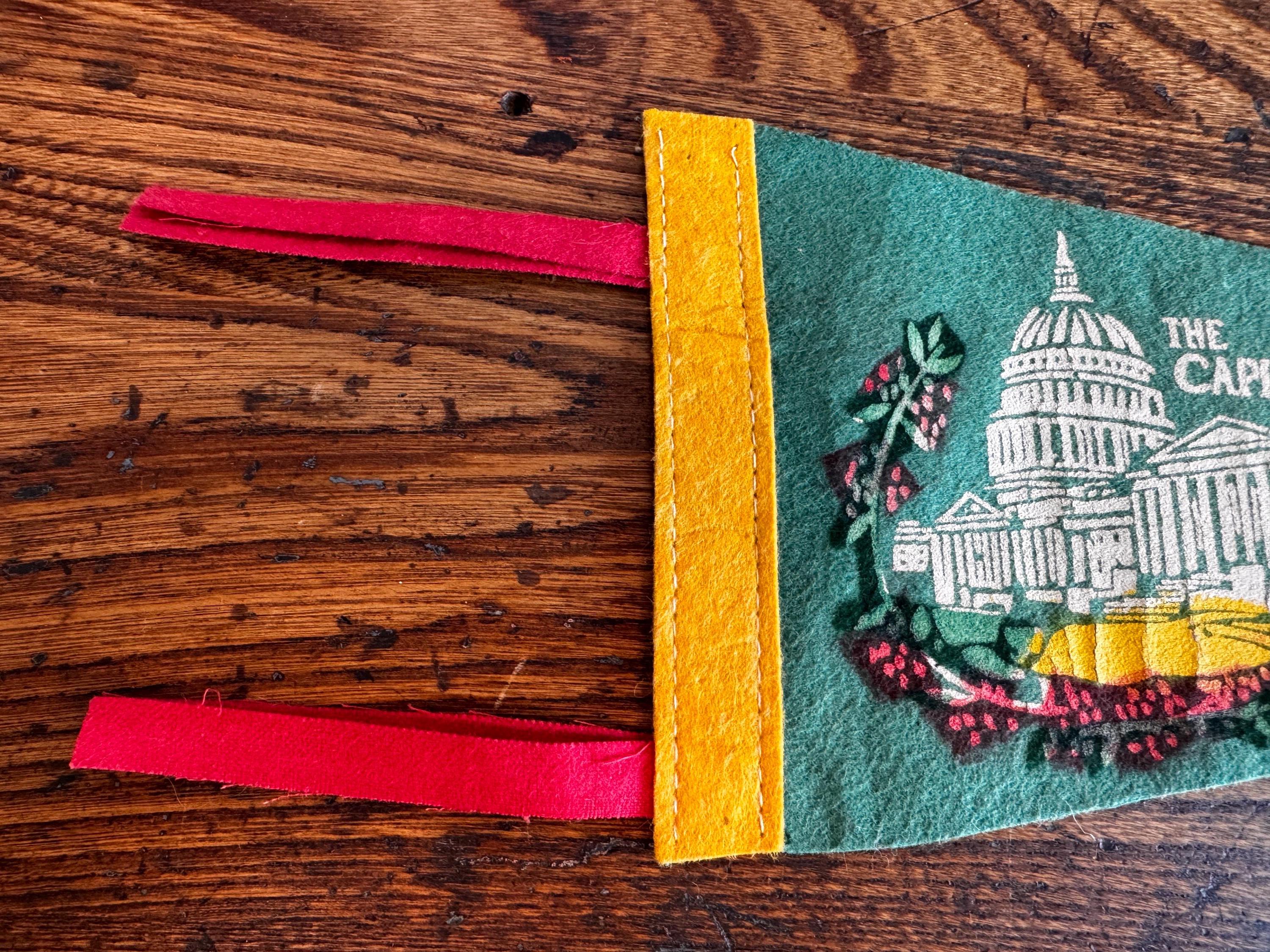 Washington D.C. Felt Souvenir Pennant Featuring The Capitol Illustration