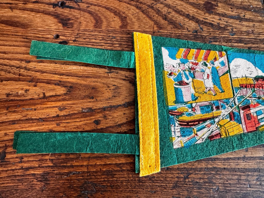 Vintage Fishermans Wharf San Francisco Felt Pennant 11"
