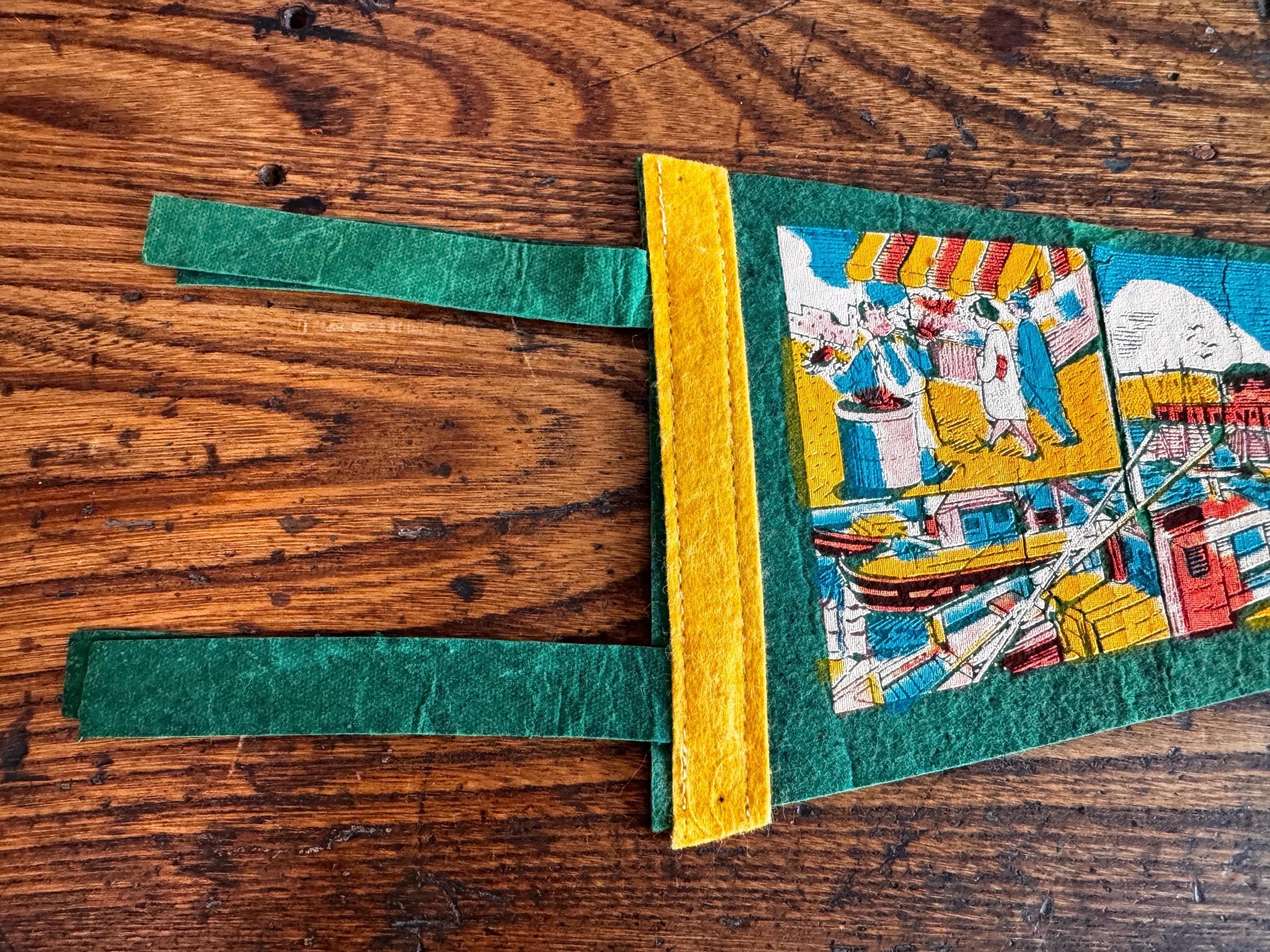 Vintage Fishermans Wharf San Francisco Felt Pennant 11"