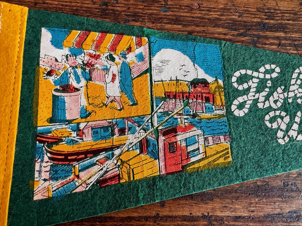 Vintage Fishermans Wharf San Francisco Felt Pennant 11"