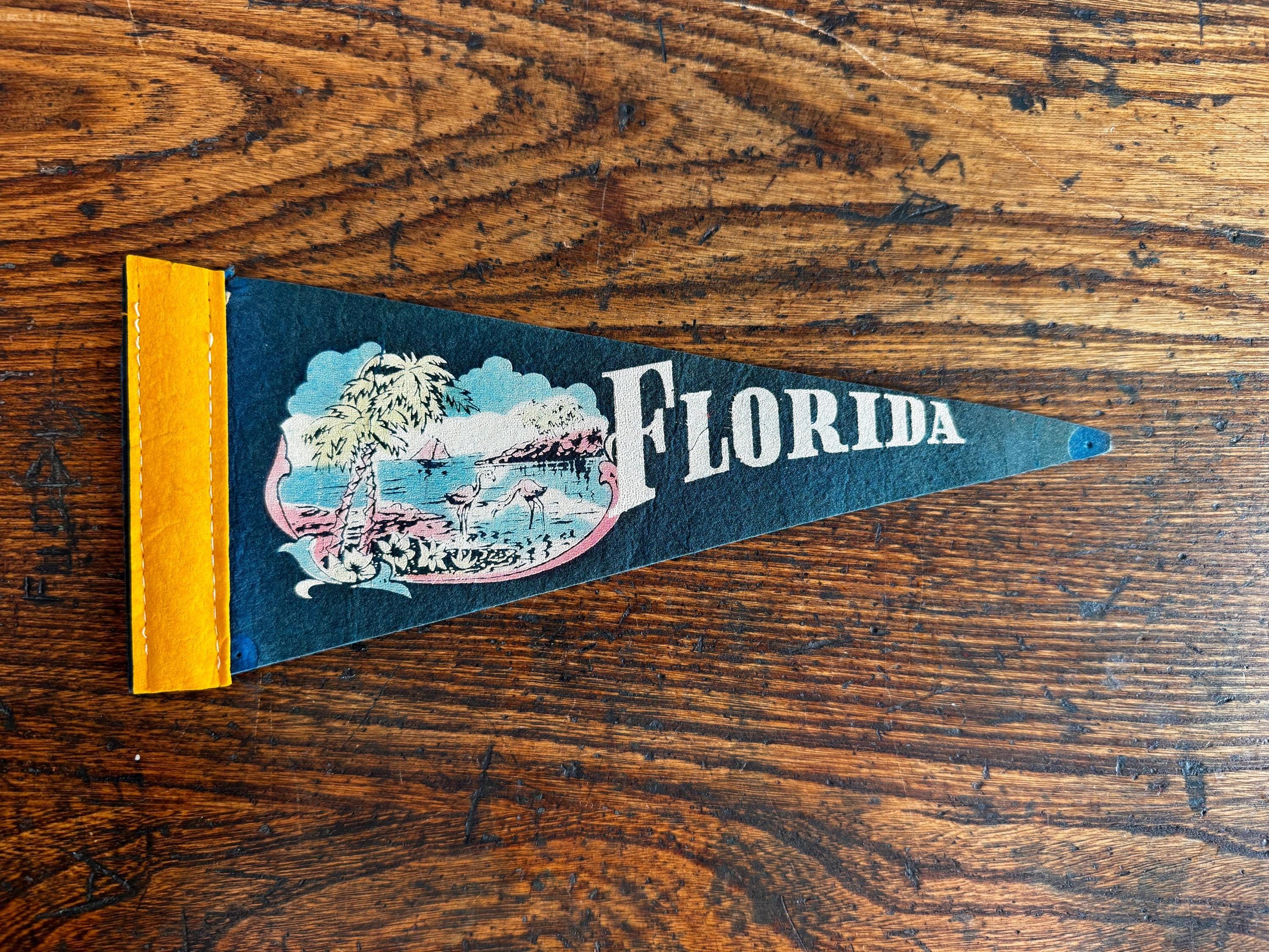 Vintage Florida Felt Souvenir Pennant 9 Inch