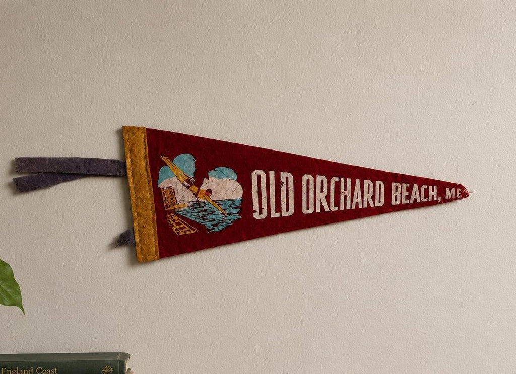 Old Orchard Beach Maine Vintage Felt Souvenir Pennant