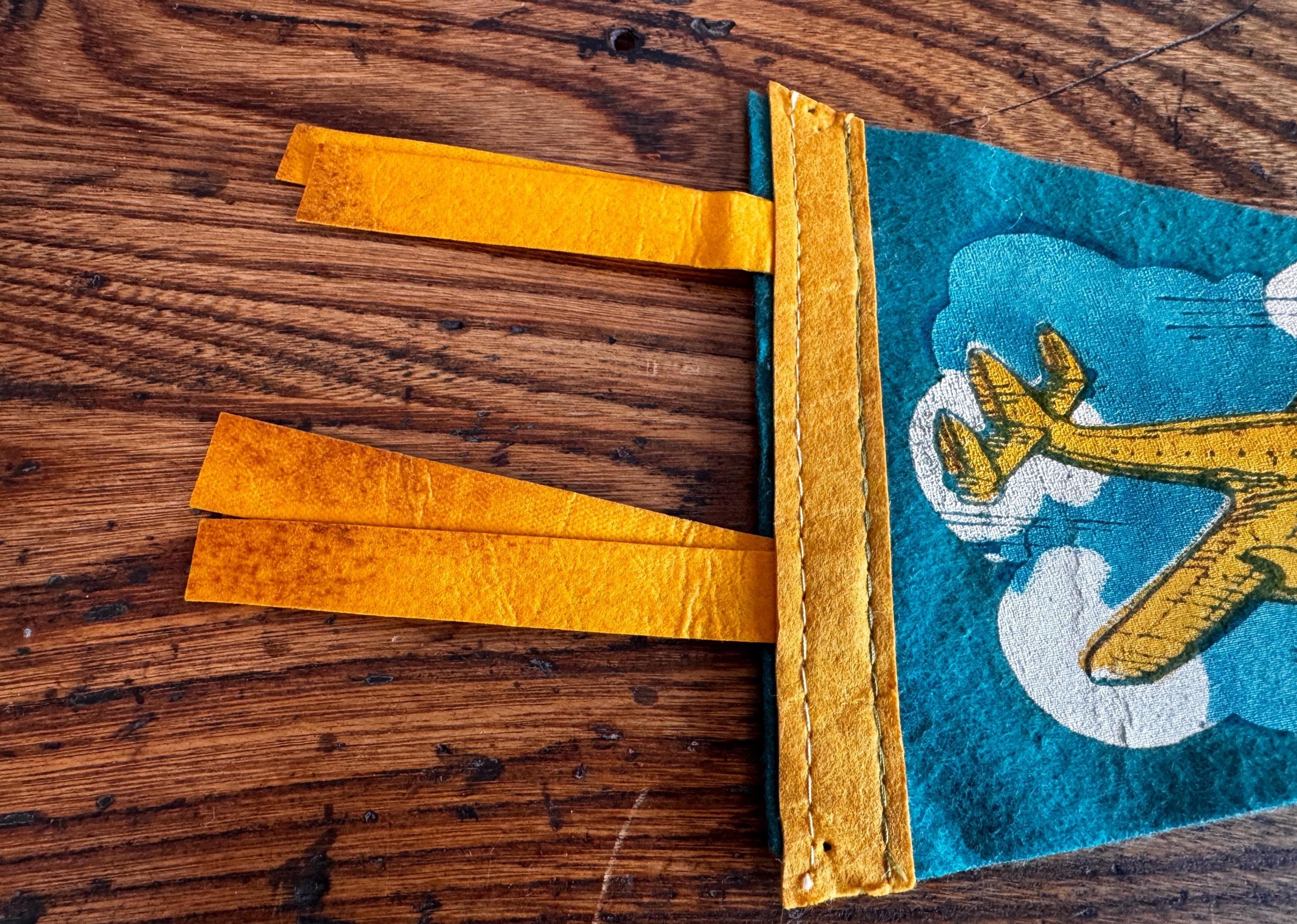 Bradley Field Vintage Felt Pennant with Airplane Design