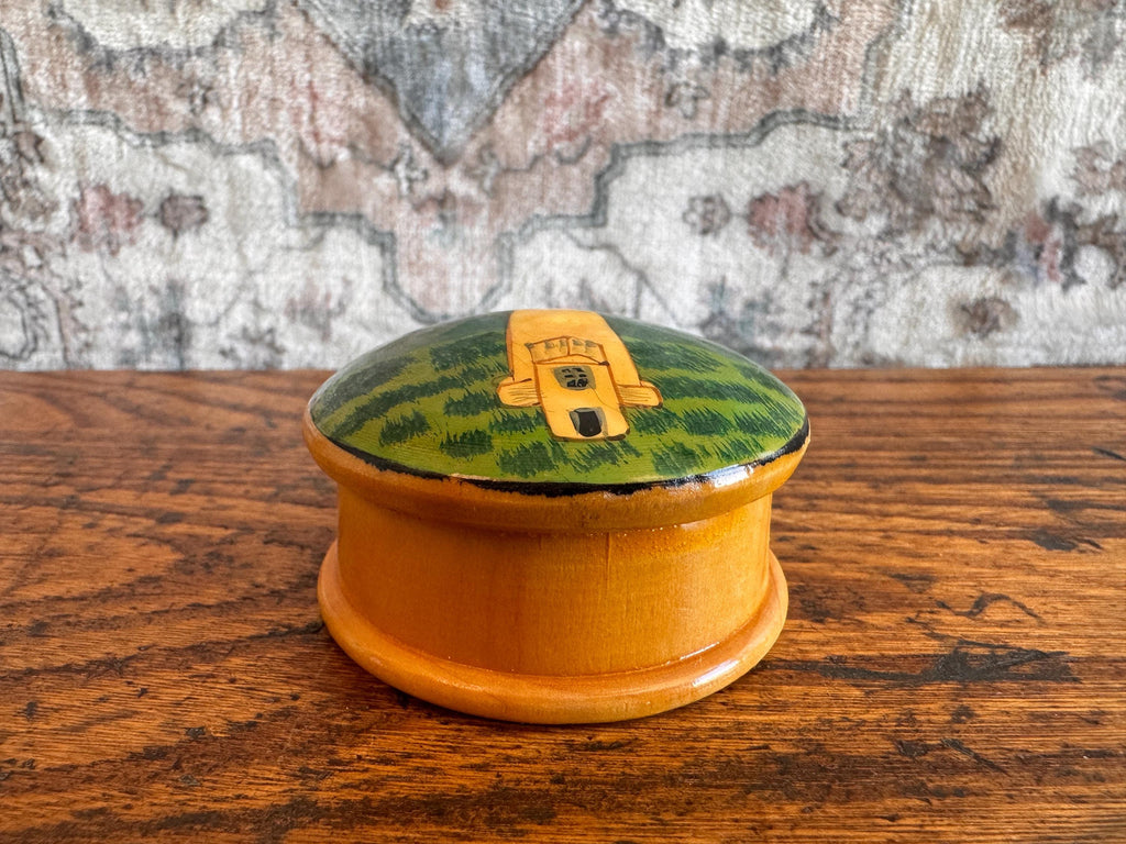 Hand-Painted Wooden Trinket Box with Lighthouse Design