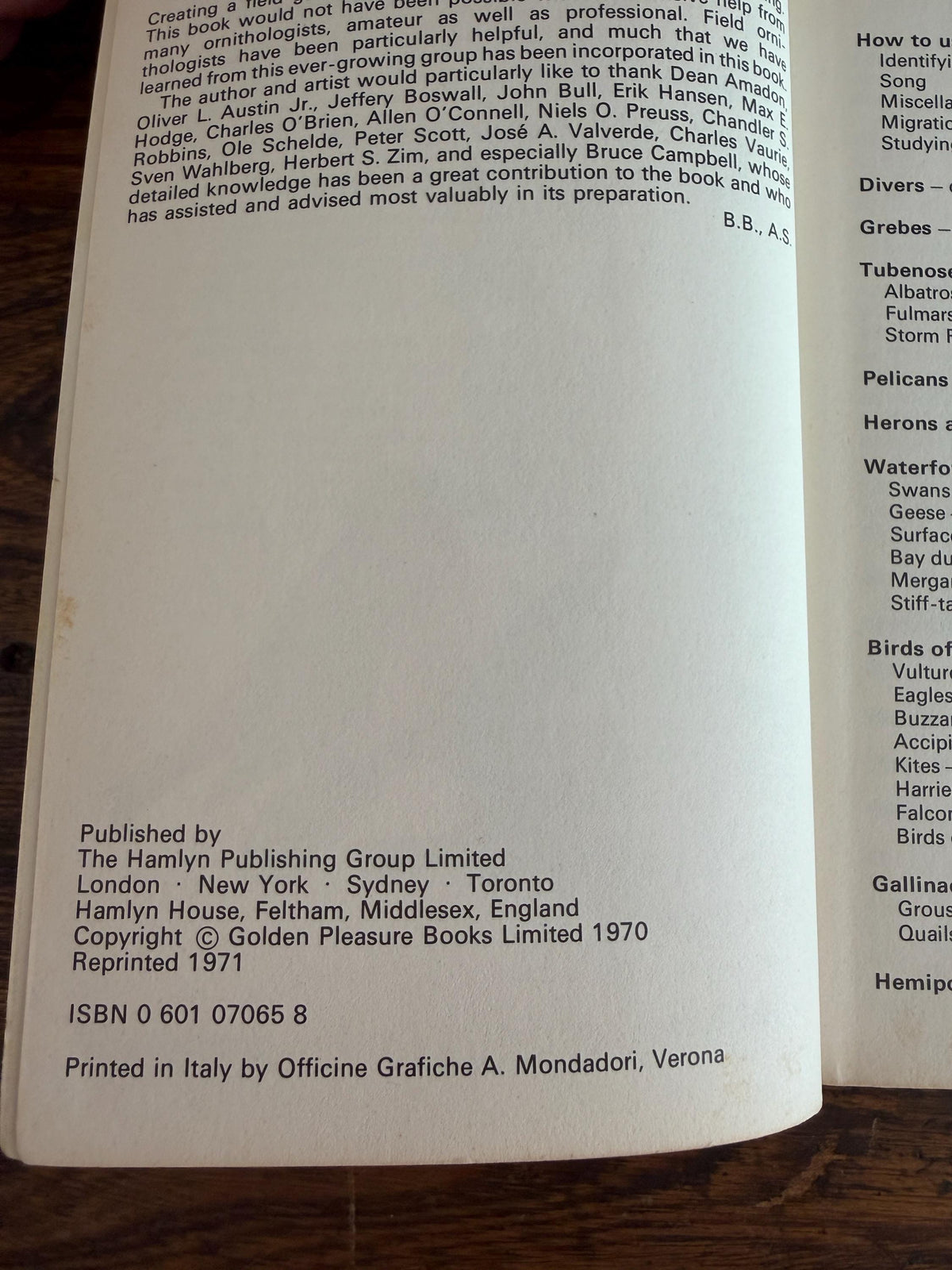 The Hamlyn Guide to Birds of Britain and Europe by Bertel Bruun | 1970 Paperback