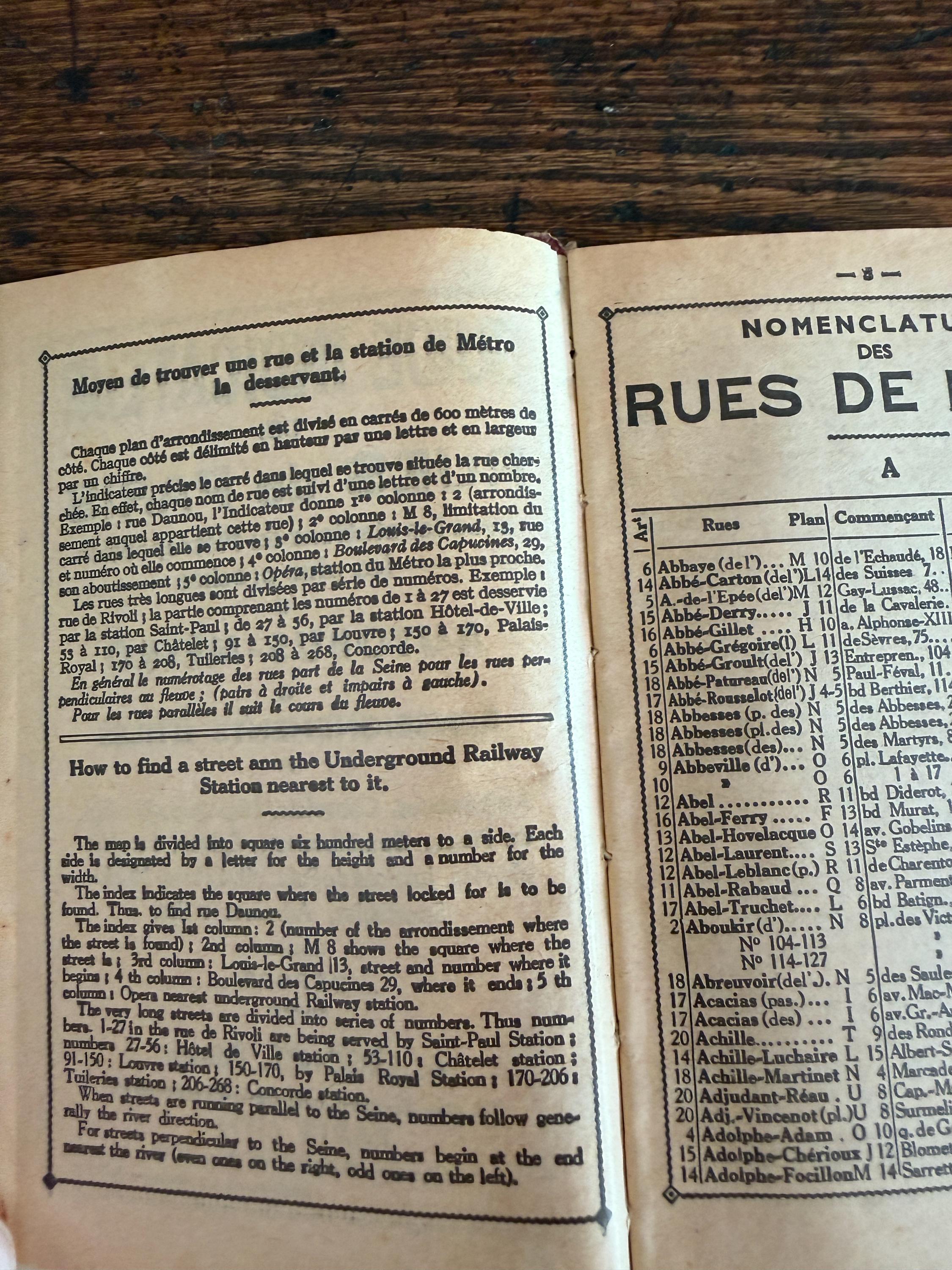 Guide Indicateur des Rues de Paris by A. Léconté | Early 20th Century Book