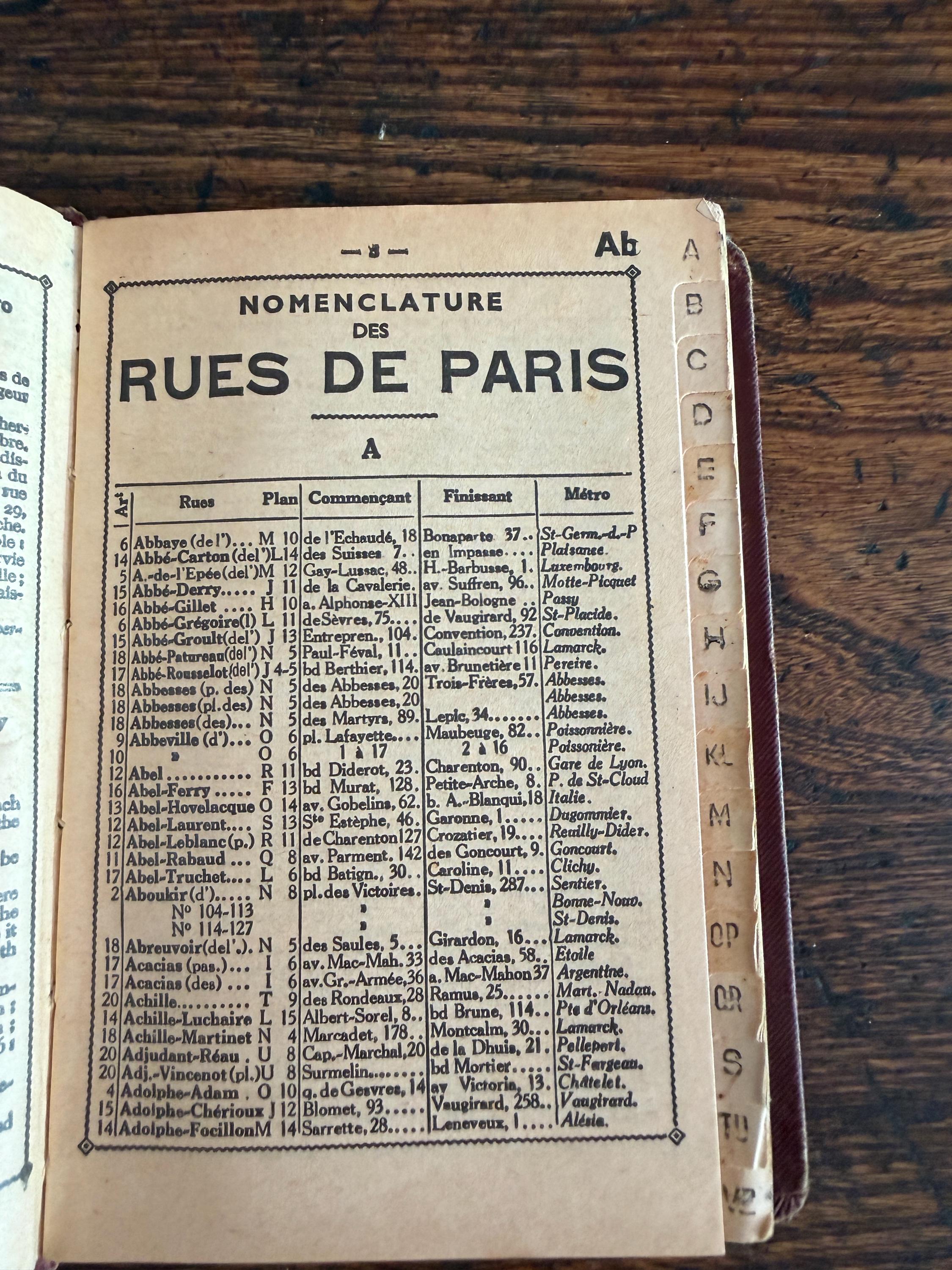 Guide Indicateur des Rues de Paris by A. Léconté | Early 20th Century Book