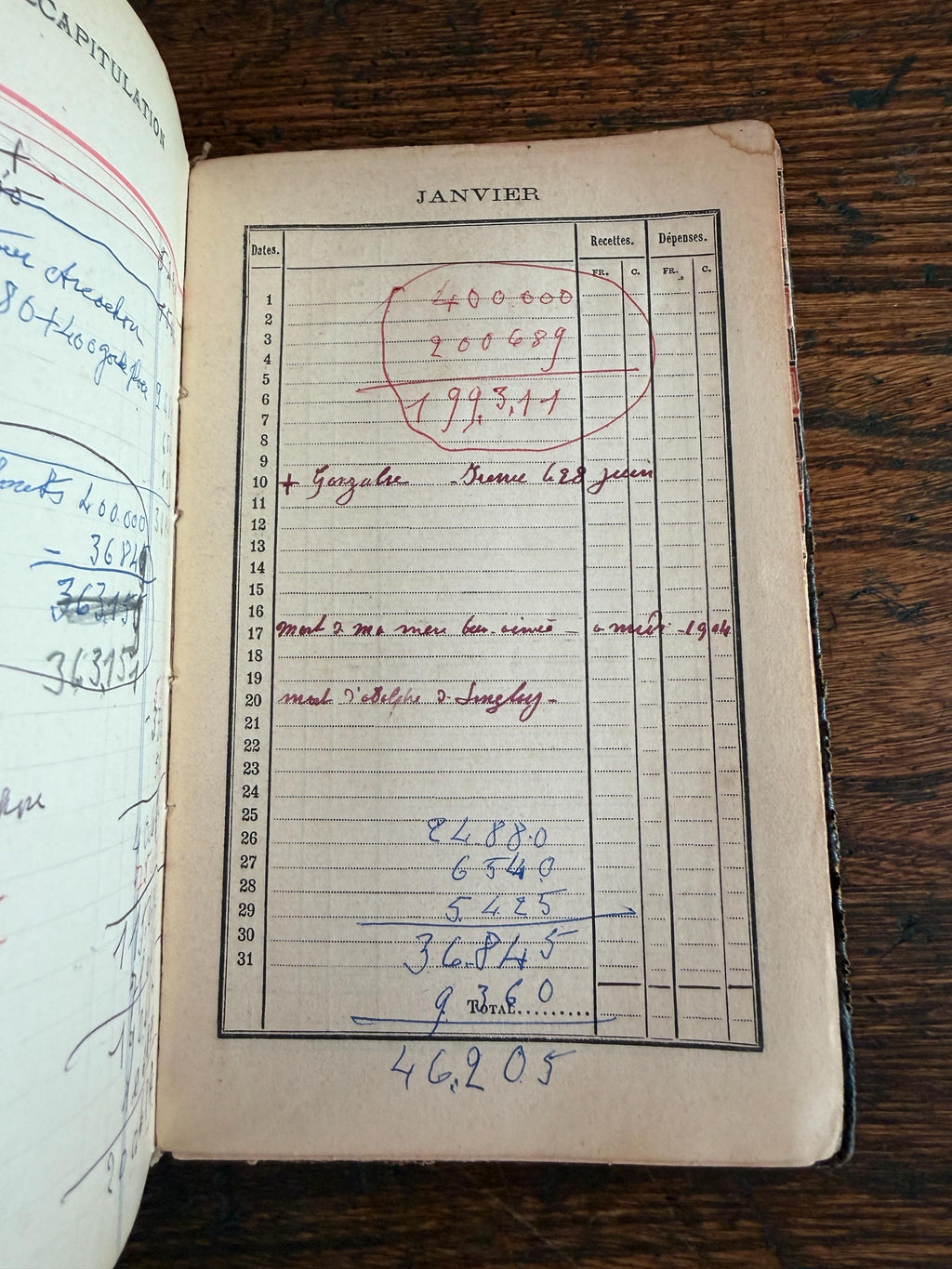 Agenda 1905 French Language Vintage Diary
