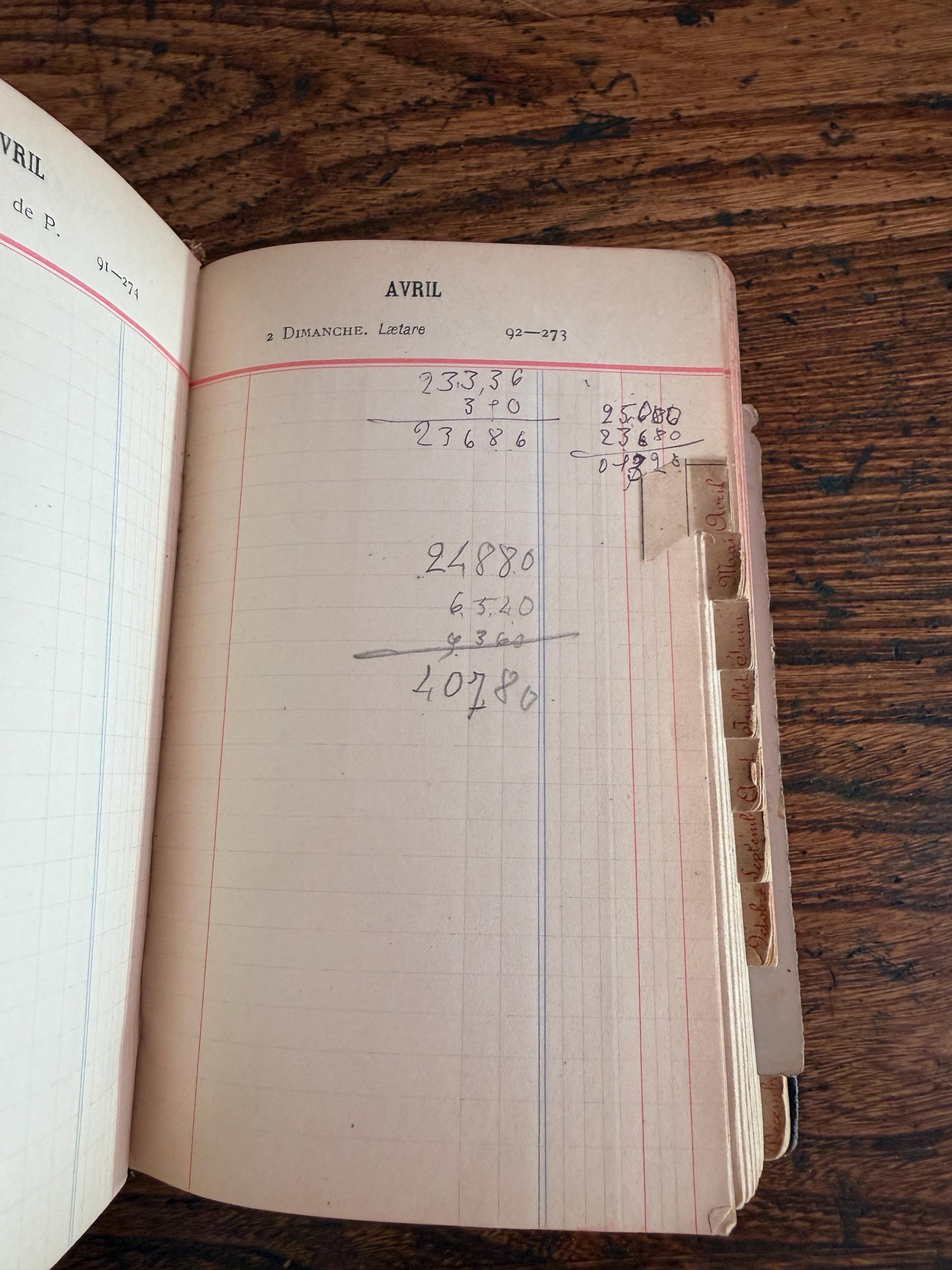 Agenda 1905 French Language Vintage Diary