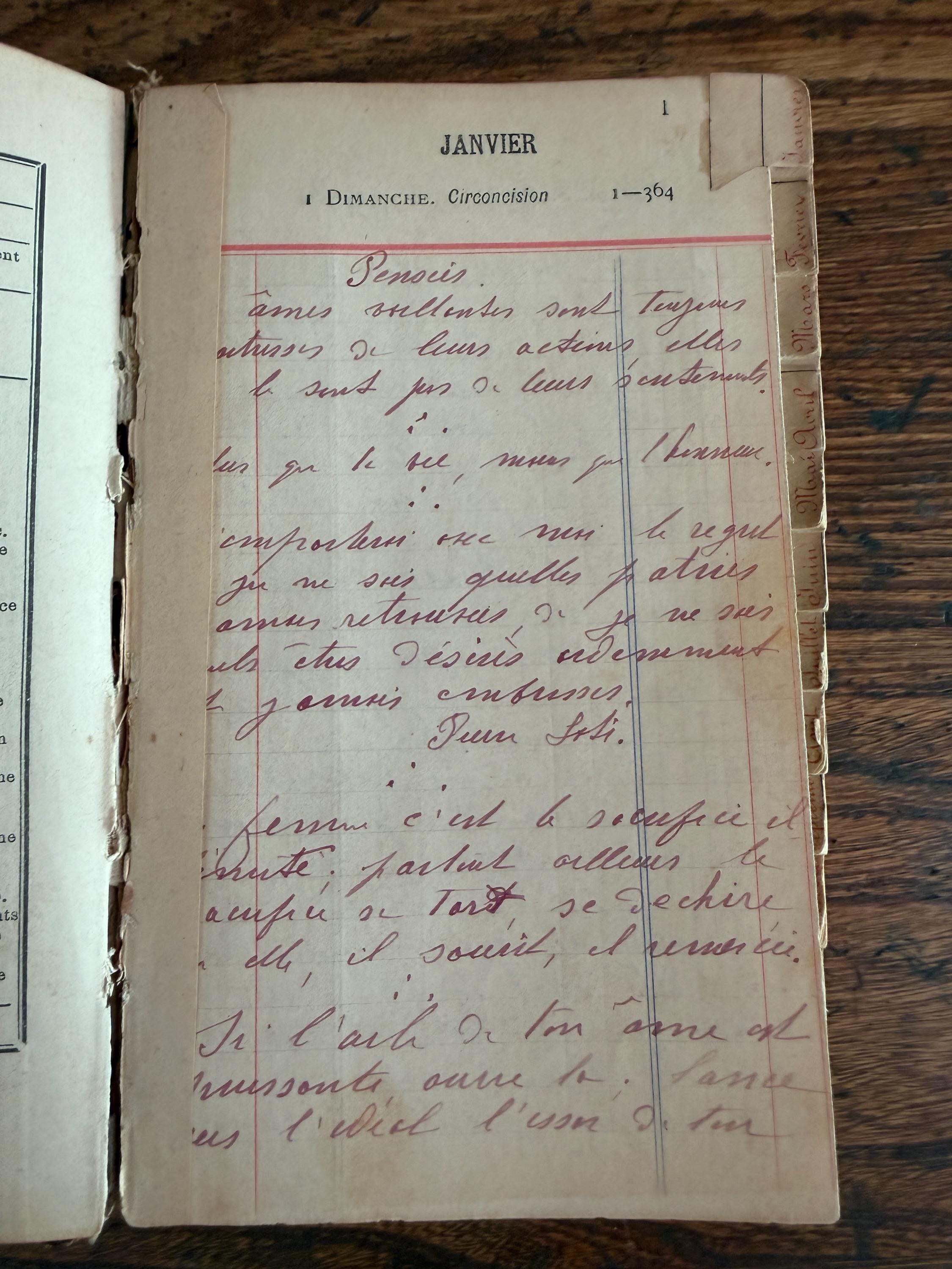 Agenda 1905 French Language Vintage Diary