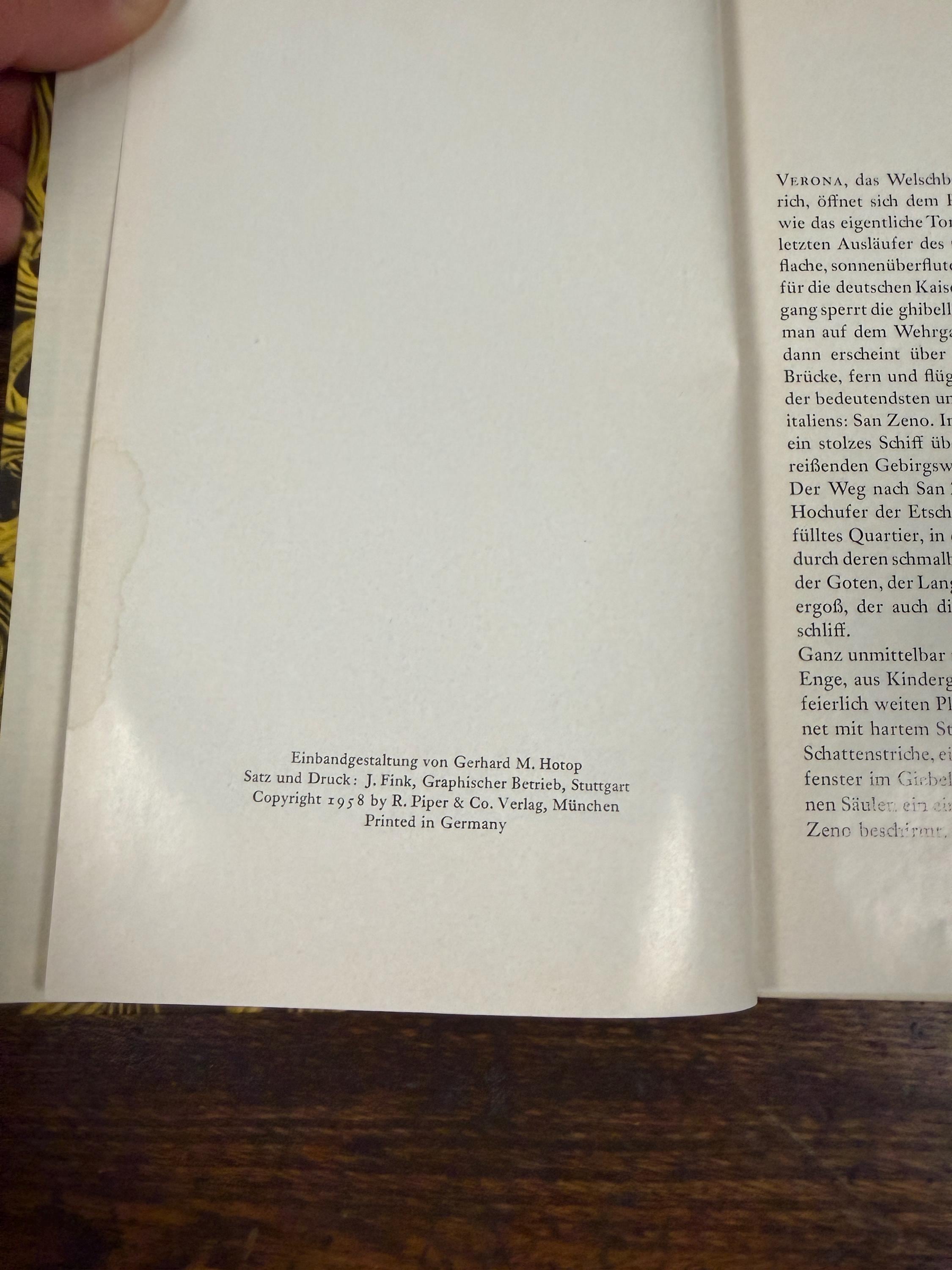 Das Tor Von San Zeno in Verona by Walter Dräyer, Franz Winzinger | 1958 Paperback