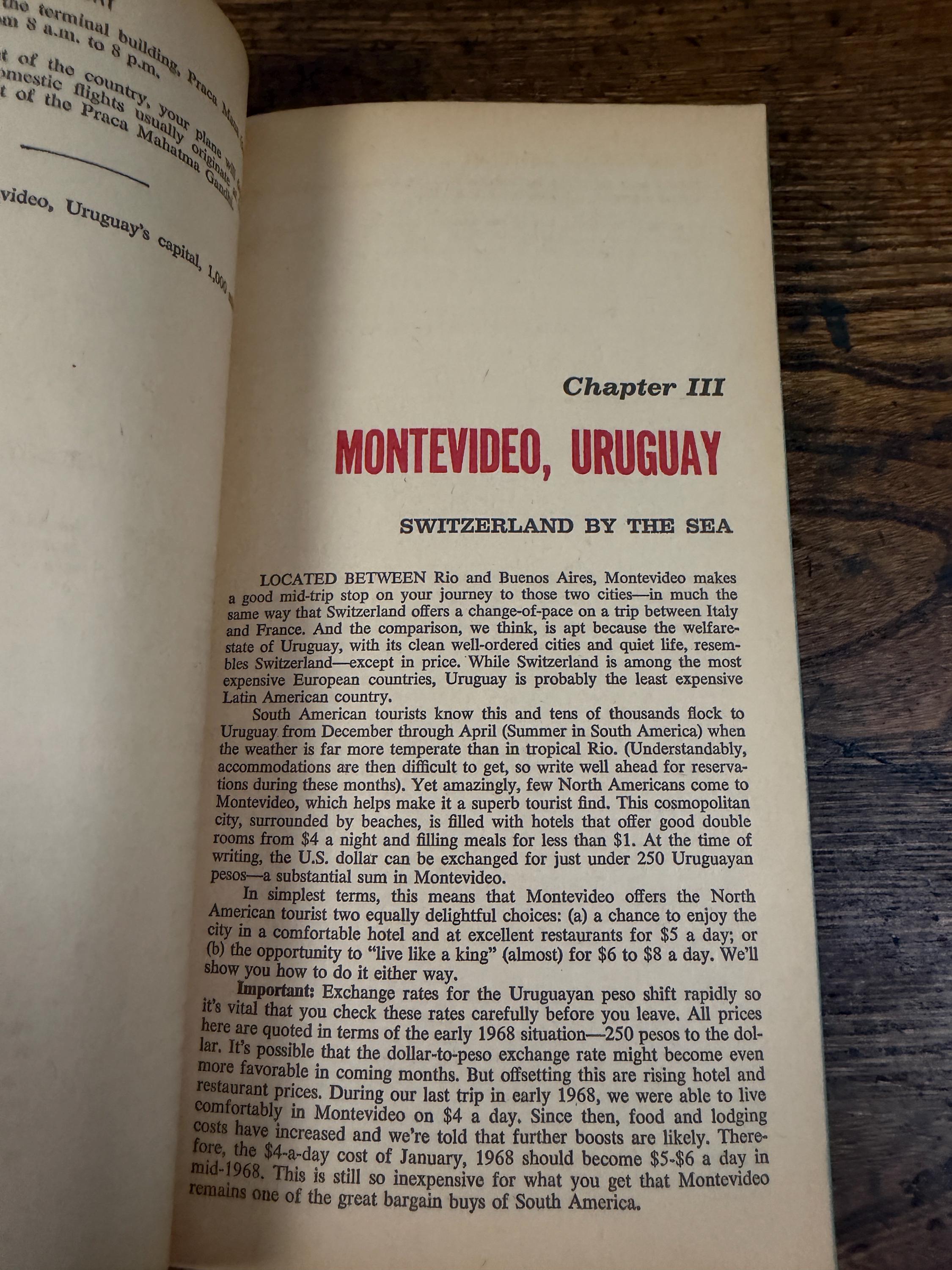 South America on 5 Dollars a Day by Arnold & Harriet Greenberg | 1968 Paperback Travel Guide