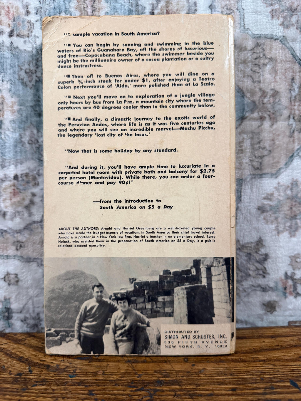South America on 5 Dollars a Day by Arnold & Harriet Greenberg | 1968 Paperback Travel Guide