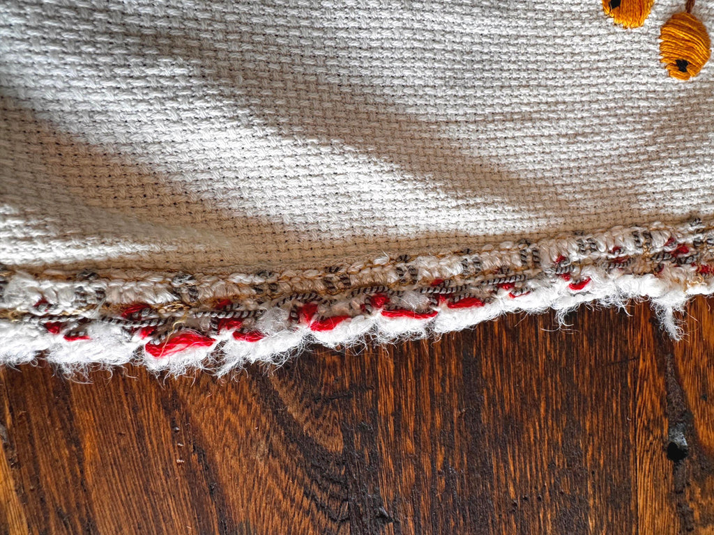 Hand Embroidered Table Runner with Birds and Berries