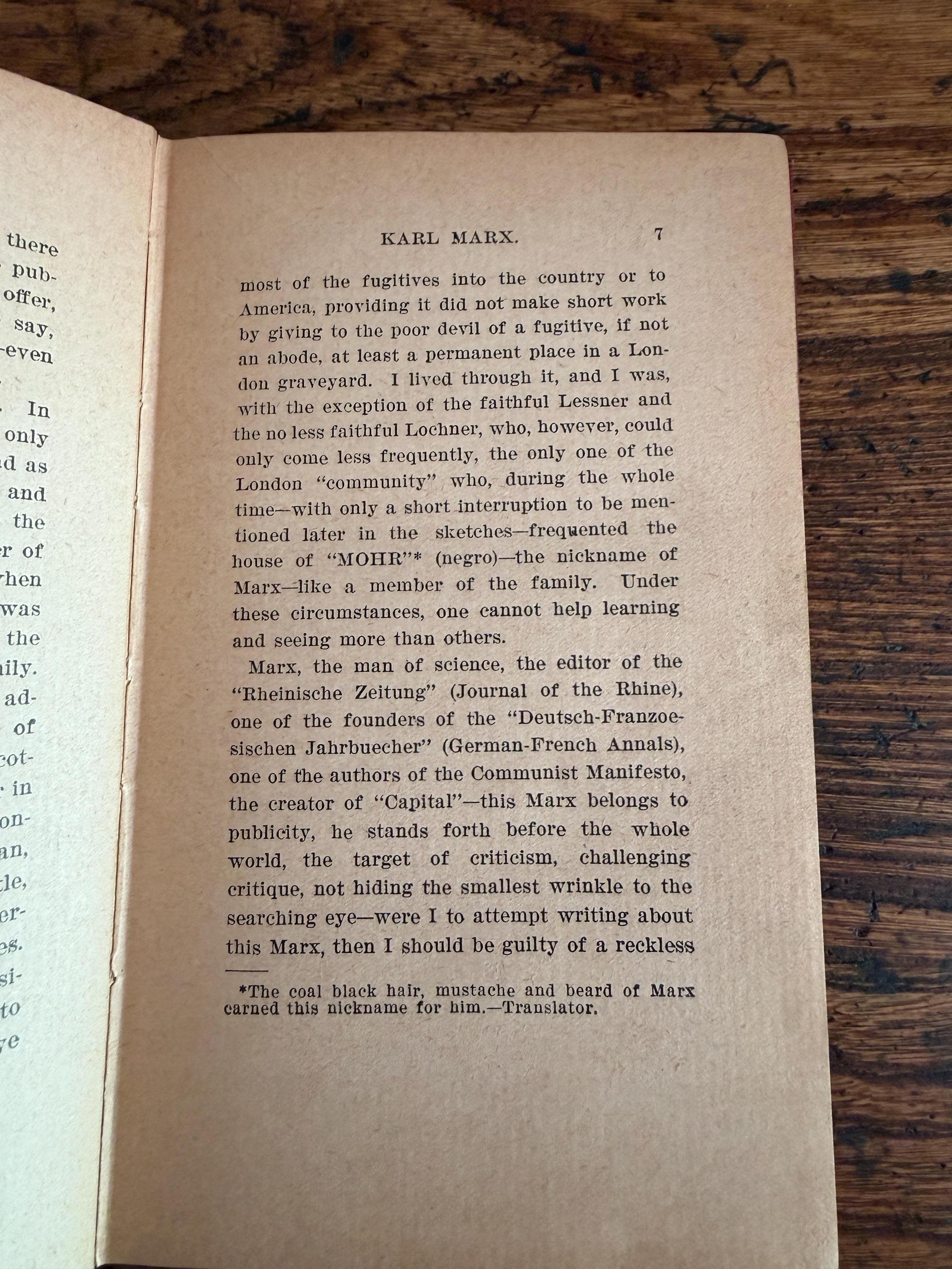 Karl Marx Biographical Memoirs by Wilhelm Liebknecht | 1901 Hardcover