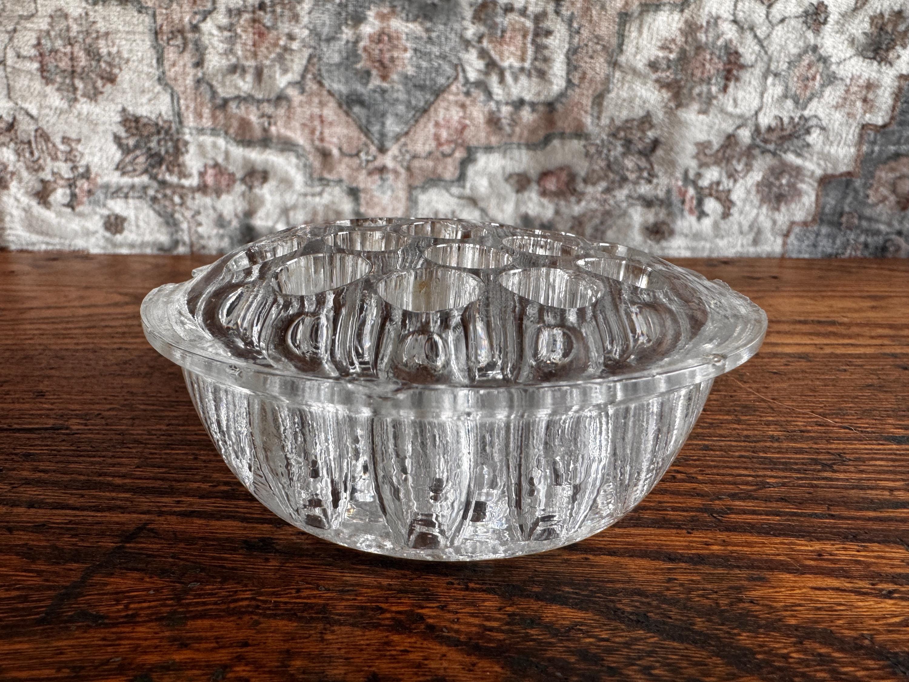 Vintage Clear Glass Flower Frog - Made in England
