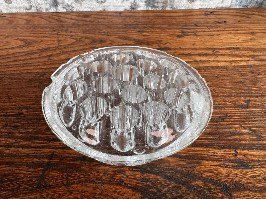 Vintage Clear Glass Flower Frog - Made in England