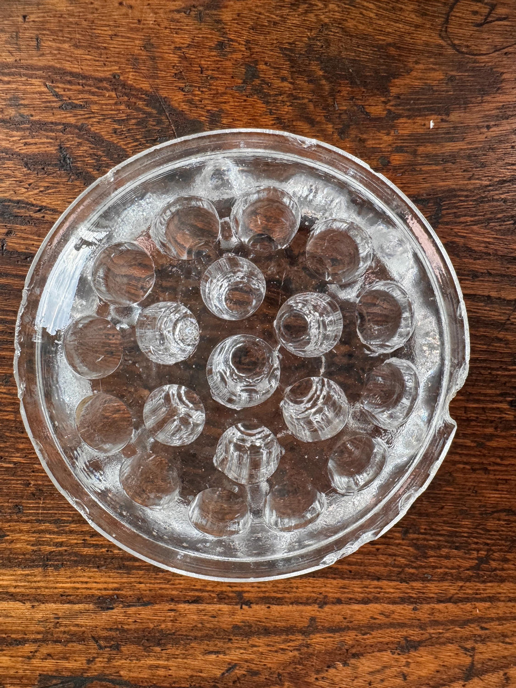 Vintage Clear Glass Flower Frog - Made in England