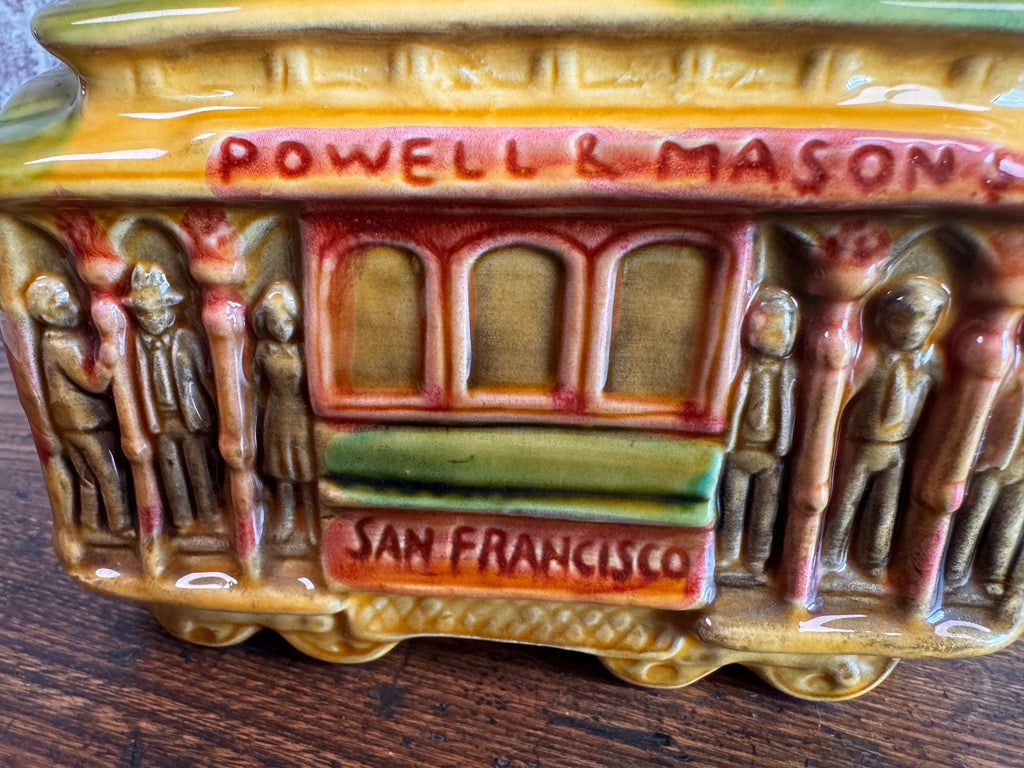 Powell & Mason St. San Francisco Cable Car Ceramic Coin Bank