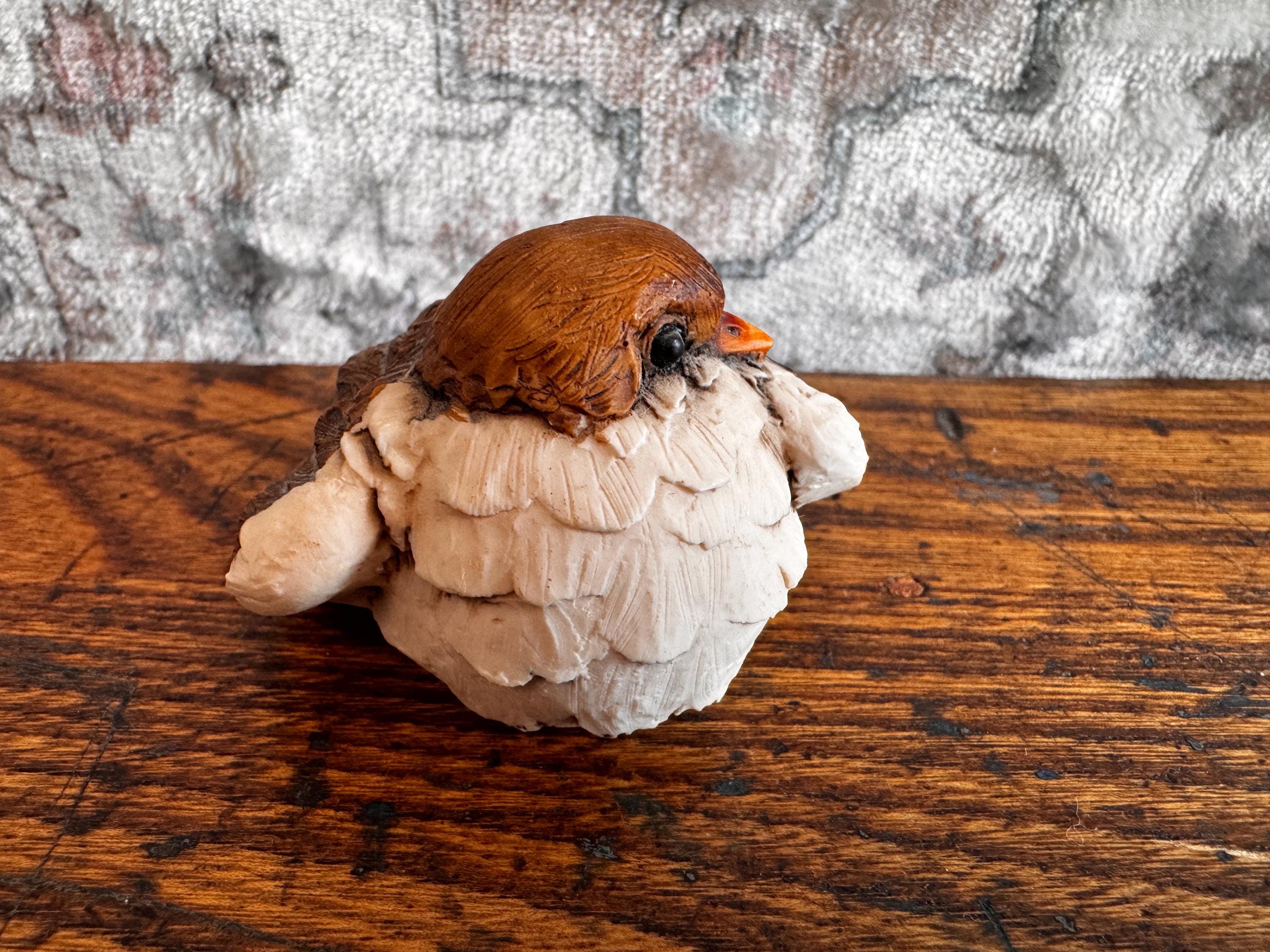 Hand-Painted Ceramic European Robin Figurine by D. Capozzio | Artefice Ottanta 1981