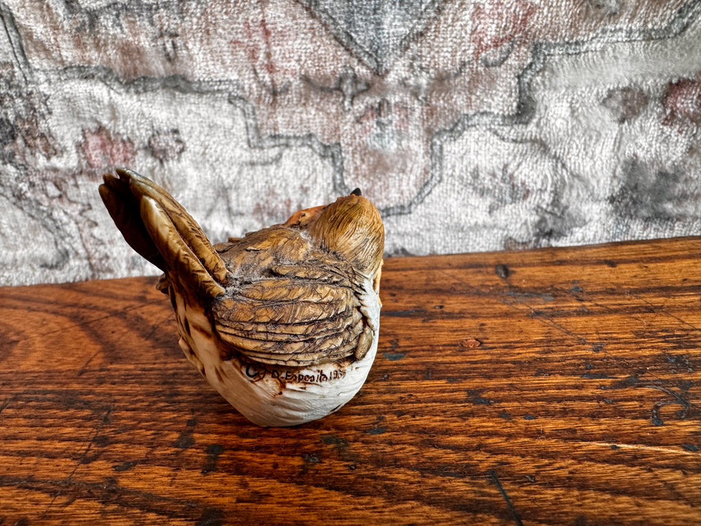 Hand-Painted Ceramic Sparrow Figurine by D. Esposito| Artefice Ottanta 1985