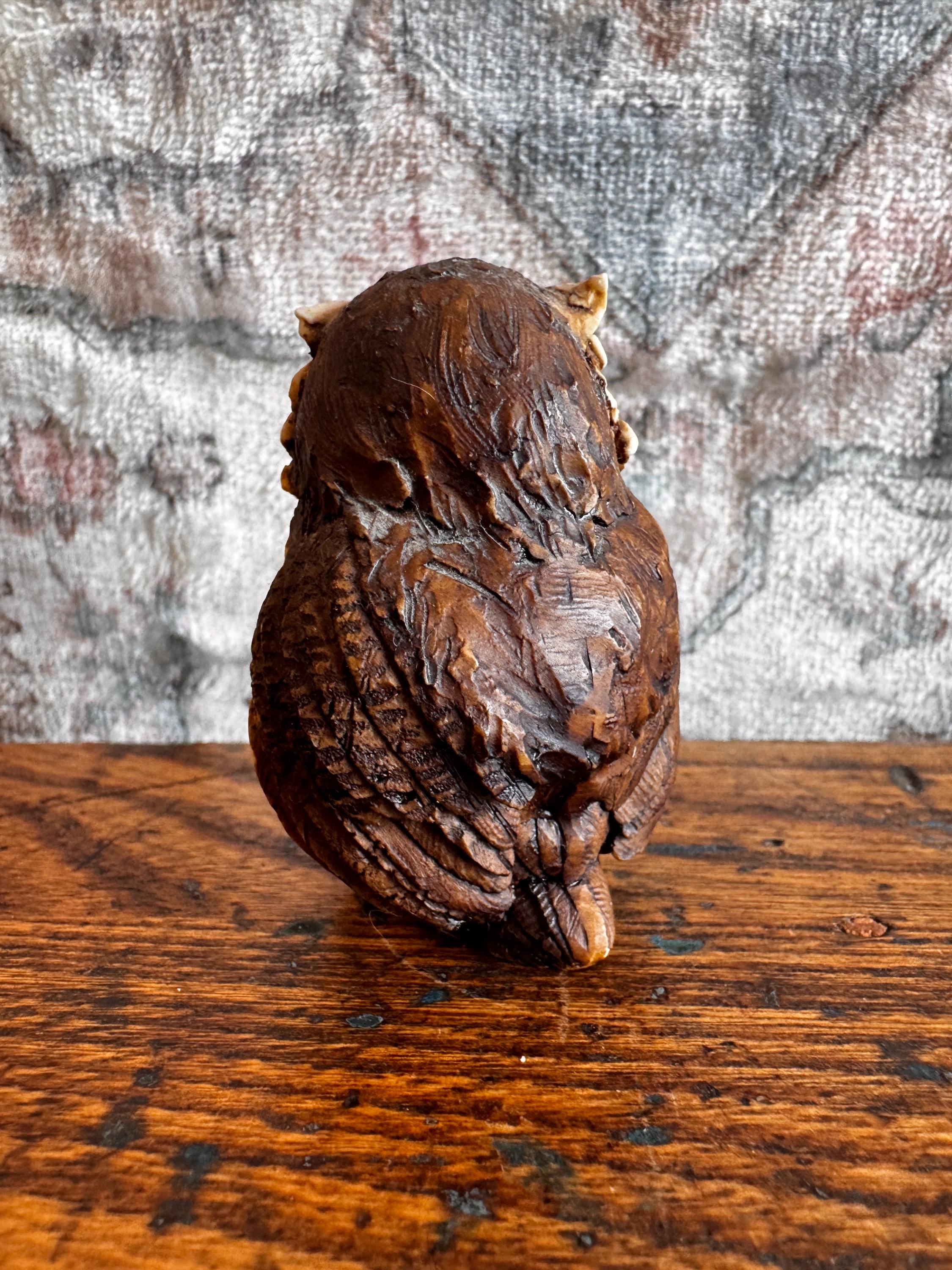 Hand-Painted Ceramic Owl Figurine by D. Capozzio | Artefice Ottanta 1984