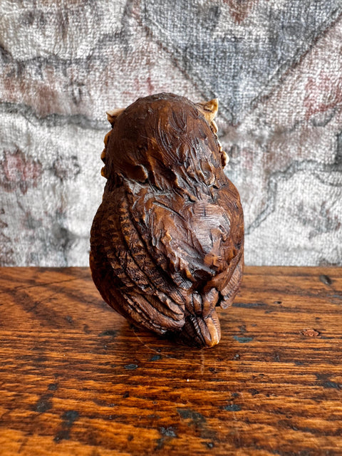 Hand-Painted Ceramic Owl Figurine by D. Capozzio | Artefice Ottanta 1984