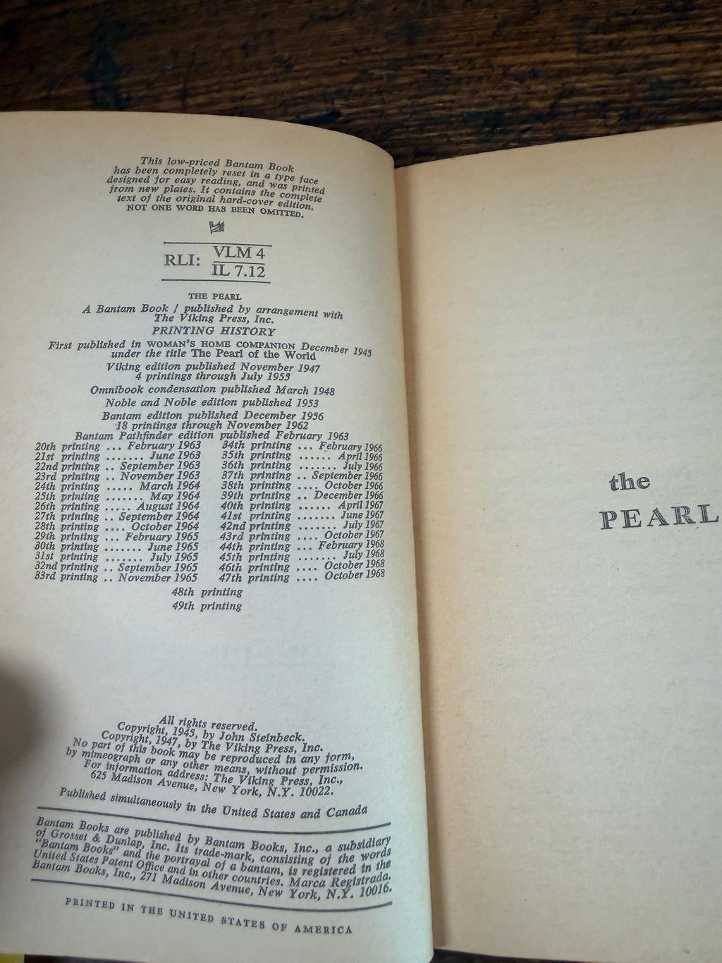 Steinbeck 3 Book Lot: The Pearl, Once There Was a War, East of Eden | 1960s-70s Paperback