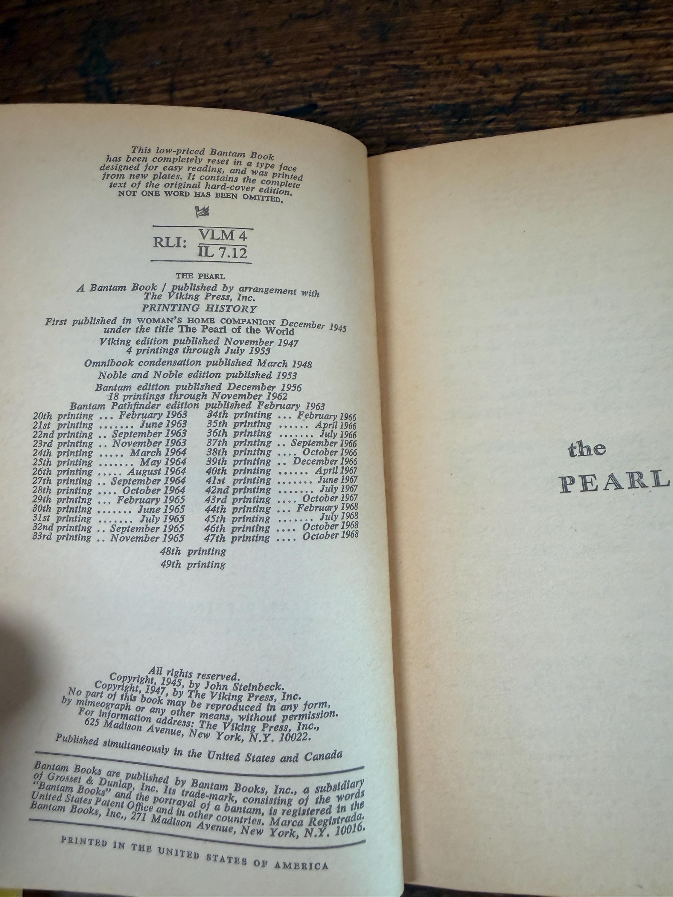 Steinbeck 3 Book Lot: The Pearl, Once There Was a War, East of Eden | 1960s-70s Paperback