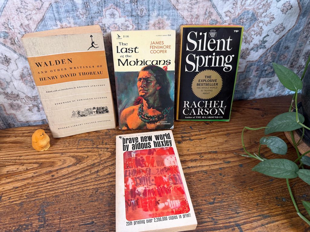 Mid Century Paperback Classics Lot: Walden, Last of the Mohicans, Silent Spring, Brave New World