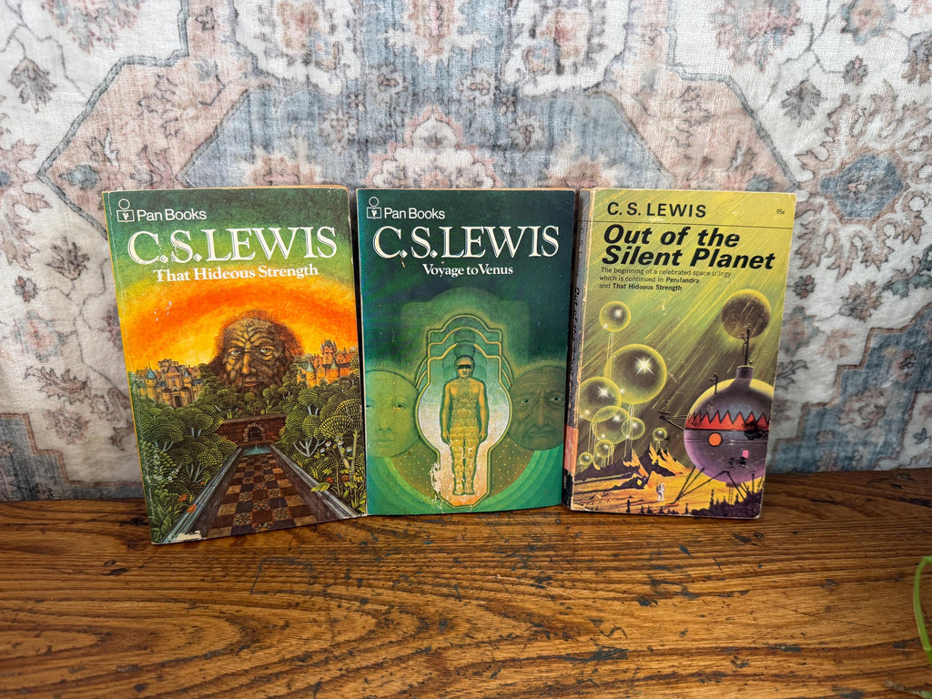 C S Lewis 3 Book Lot: Out of the Silent Planet, That Hideous Strength, Voyage to Venus