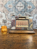 Vintage Perpetual Desk Calendar with Metal and Wood Frame