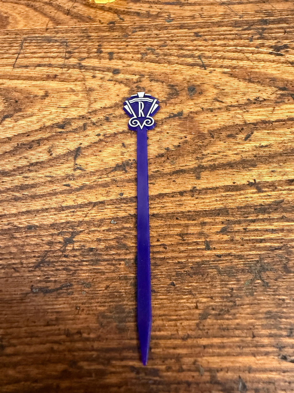 Vintage Blue Plastic Cocktail Stirrer from the Ritz