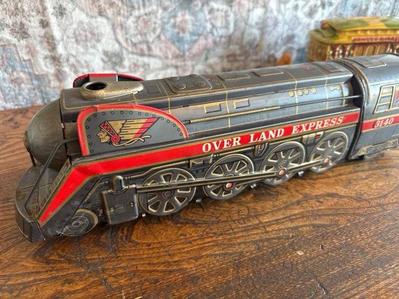 Over Land Express Tin Toy Train Locomotive