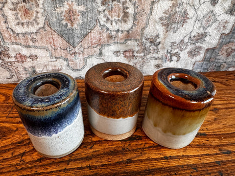 Set of 3 Mid-Century Modern Ceramic Candle Holders