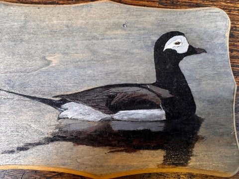 Lot of 2 Hand-Painted Wooden Bird Wall Plaques